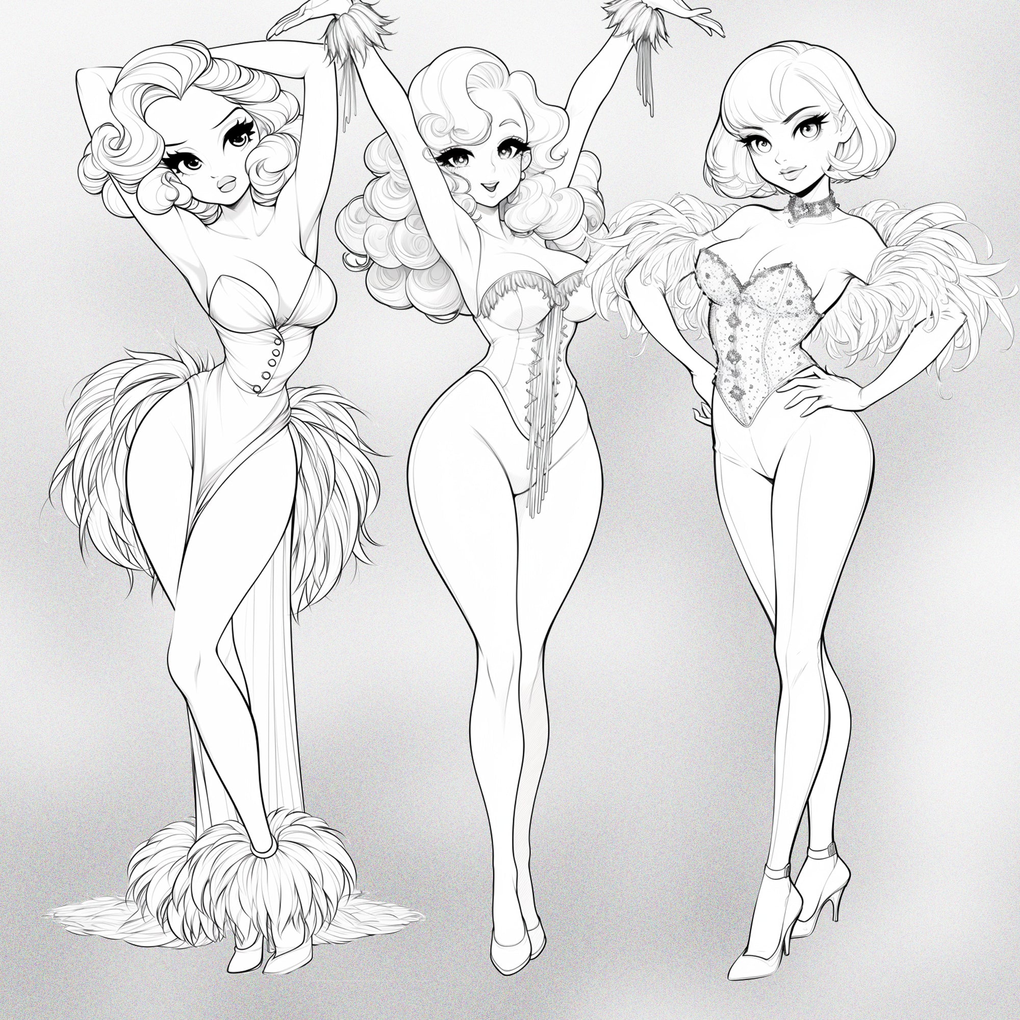 130 Procreate Vintage Showgirl Stamps