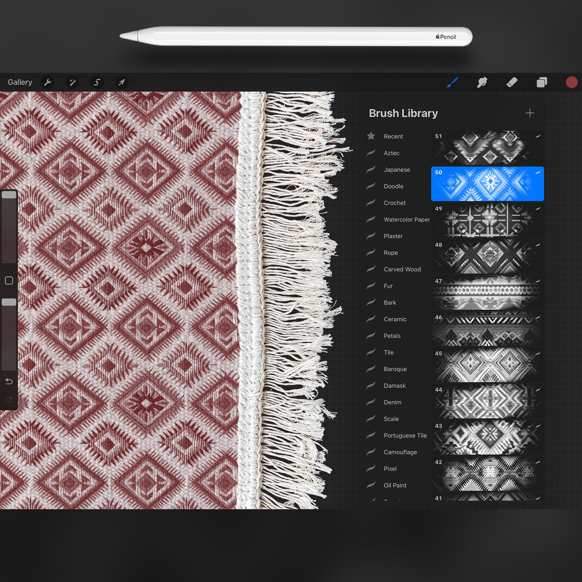 100 Procreate Traditional Aztec Pattern Brushes