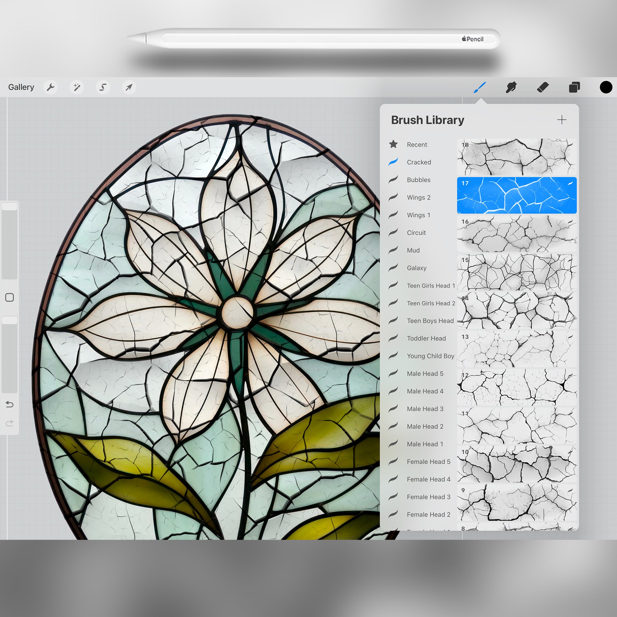 100 Procreate Cracked Texture Brushes