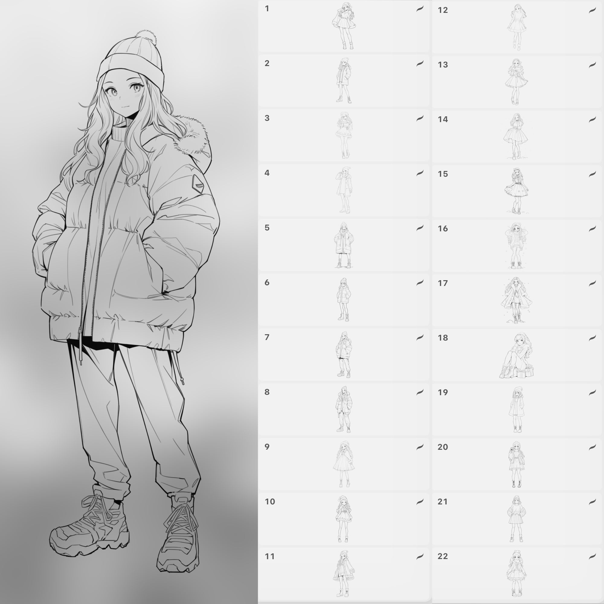 100 Procreate Christmas Anime Girls Stamp Brushes