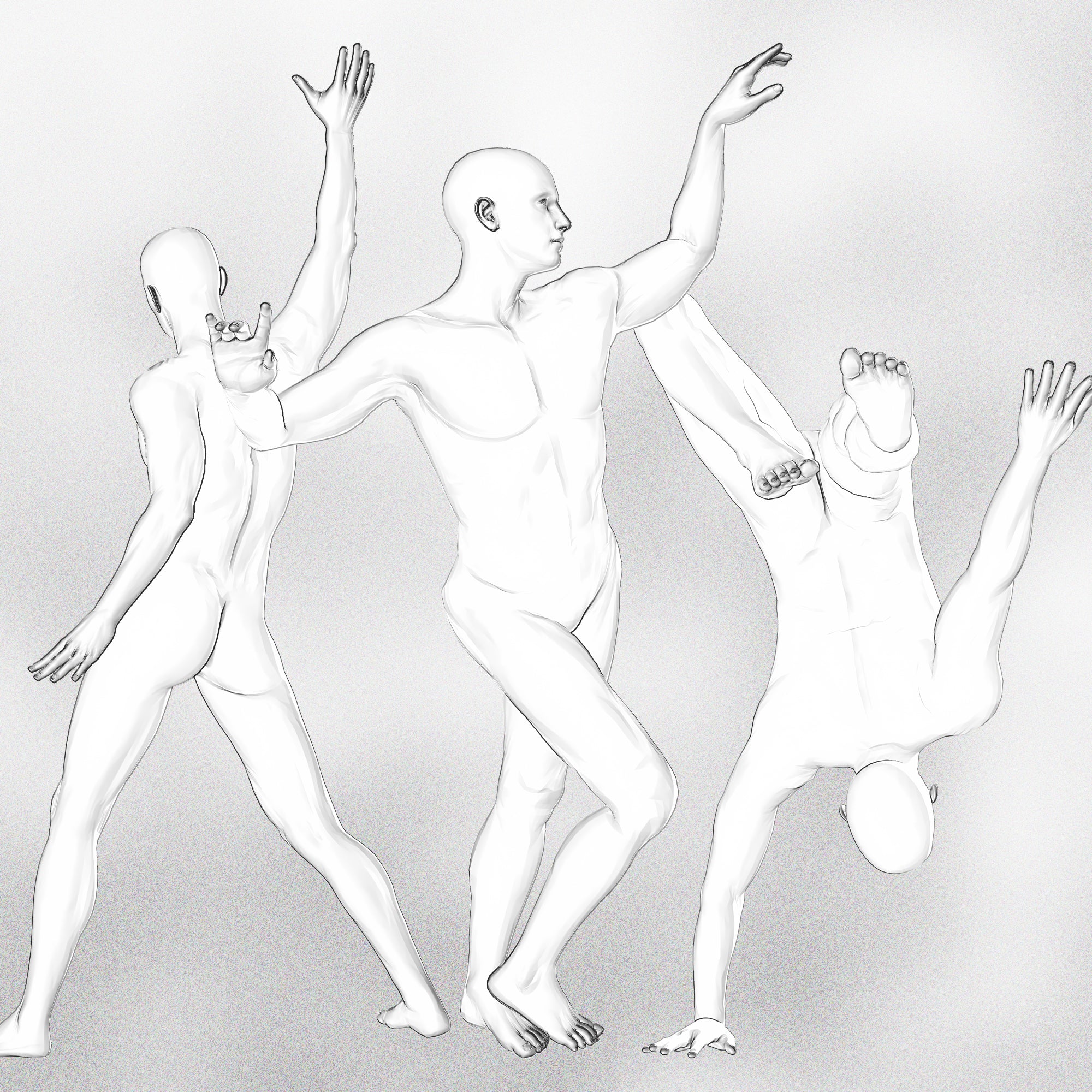 130 Procreate Men Action Poses Stamps