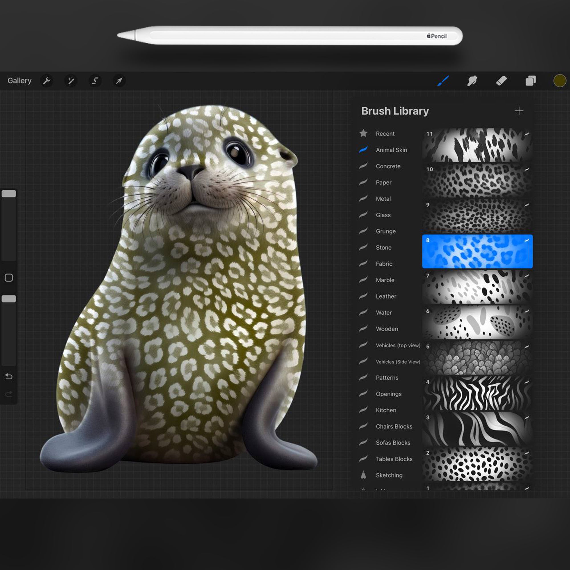 110 Procreate Animal Skin Texture Brushes