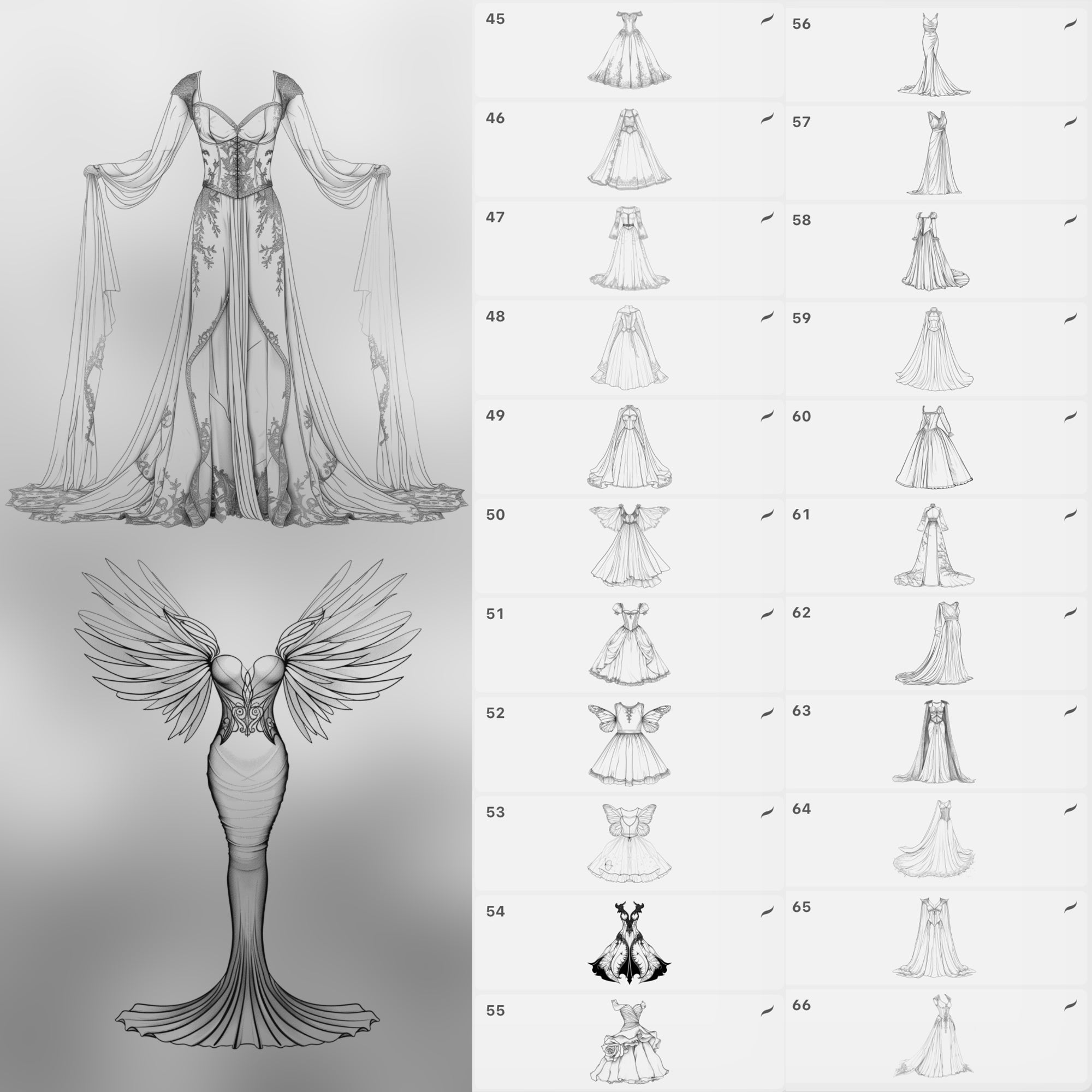 100 Procreate Fantasy Dress Stamps Brushes