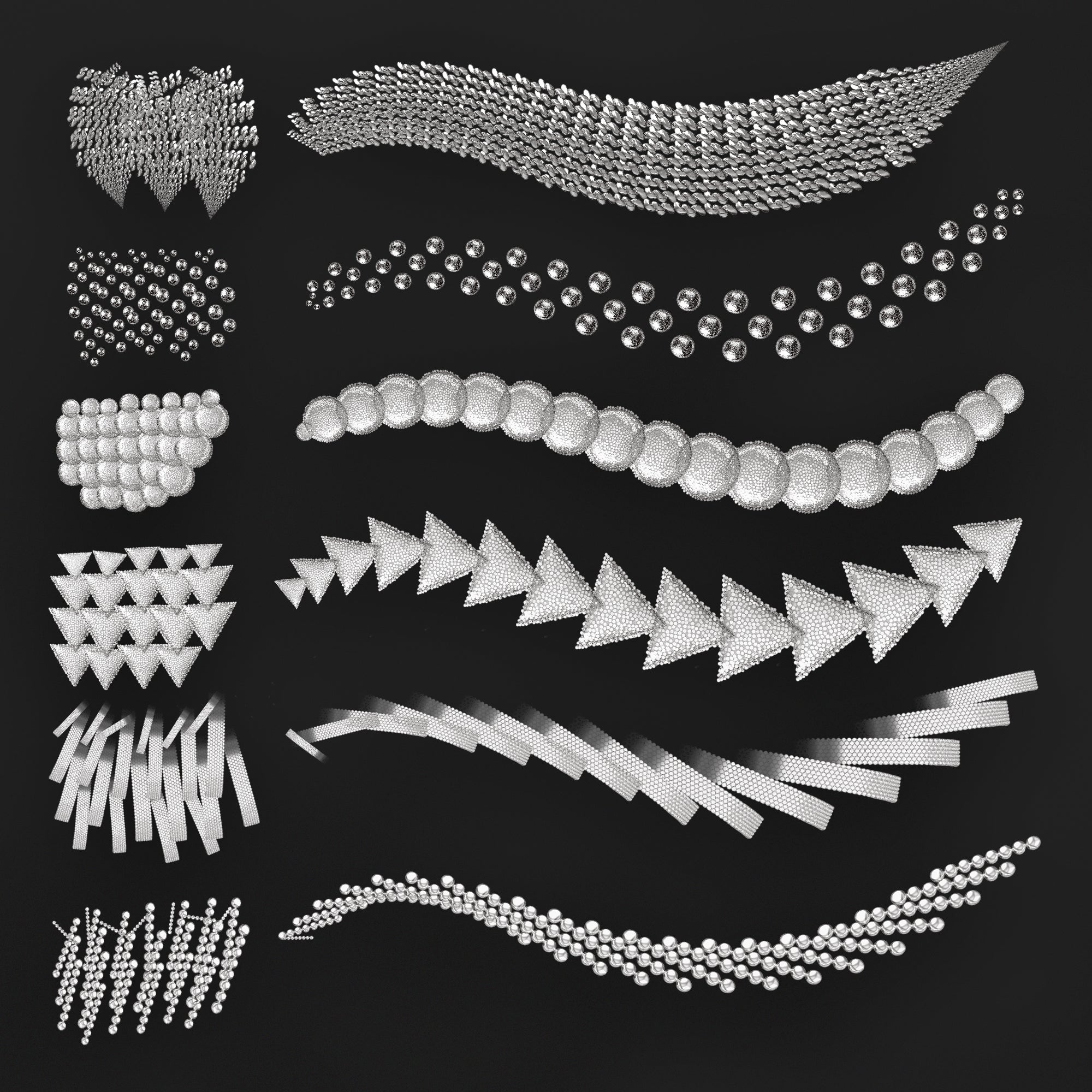 100 Sequins Chain 2D Brushes for Procreate