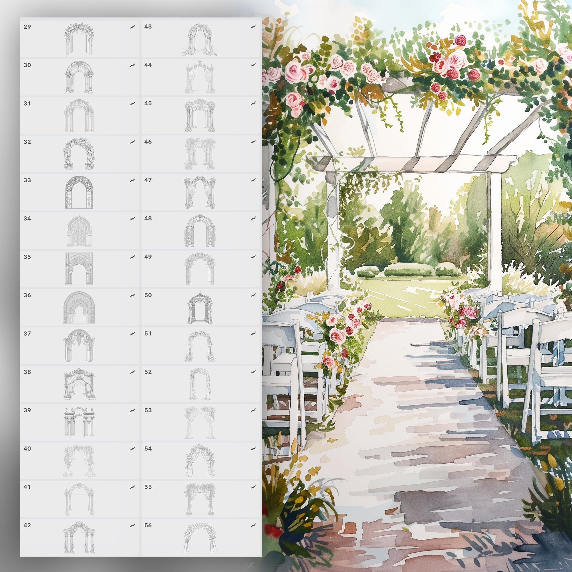 130 Procreate Ceremony Arches Stamp Brushe Brushes