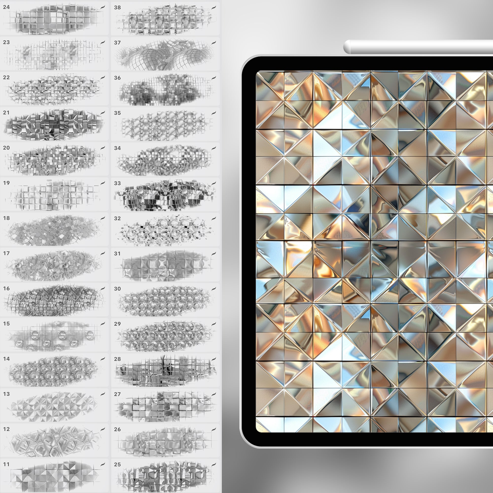 120 Procreate Disco Ball Texture Brushes