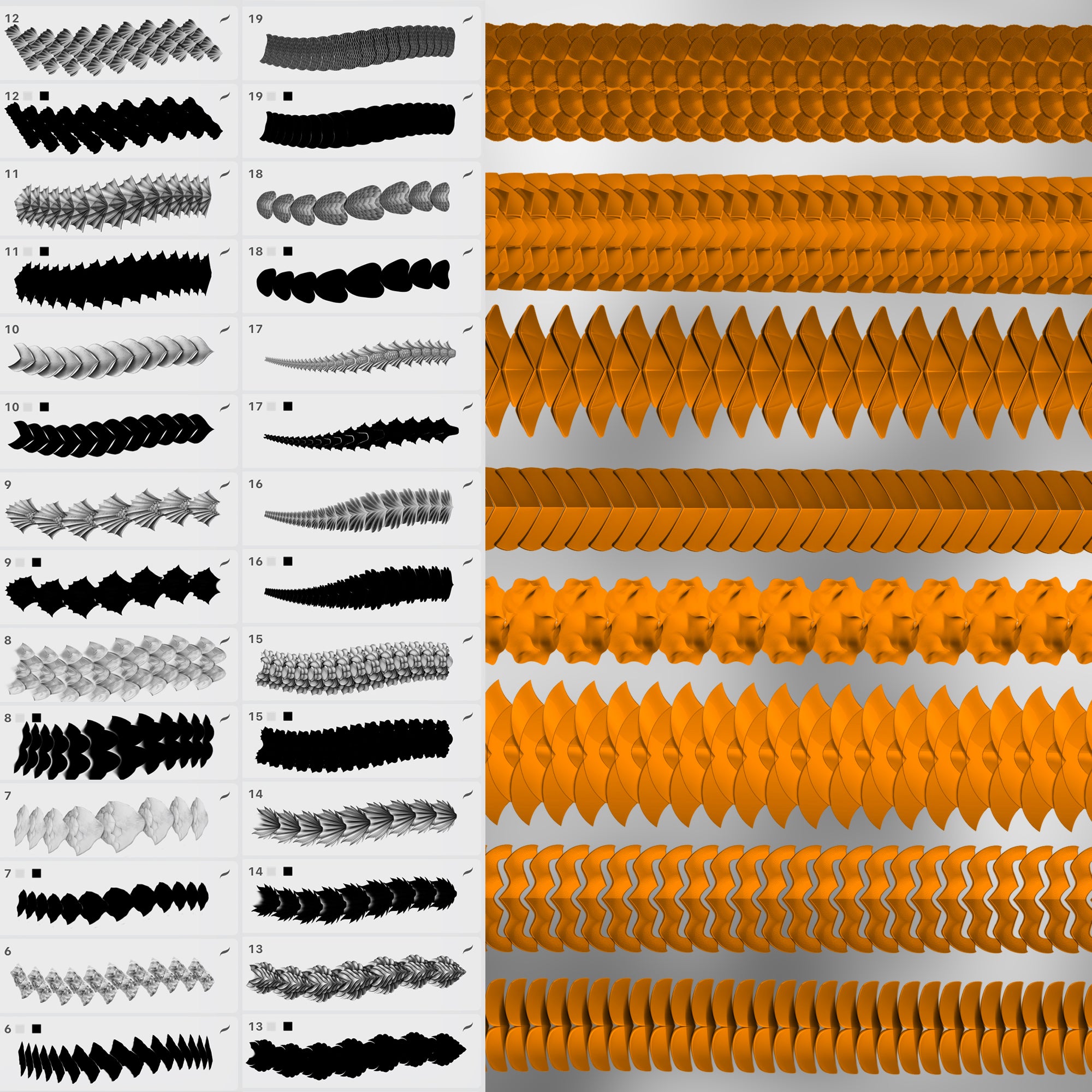 110 Scale 2D Brushes for Procreate