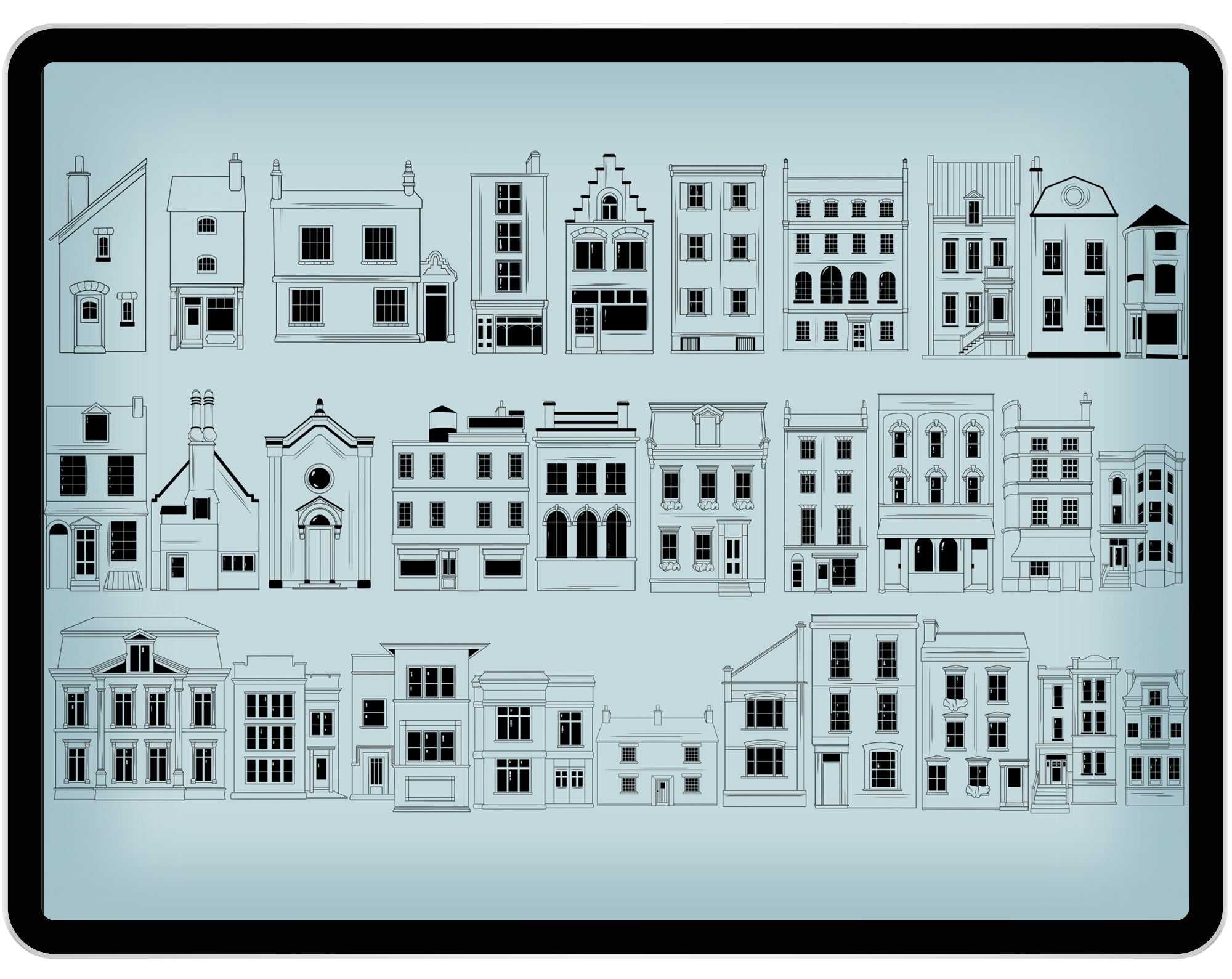 30 Building Maker Brush for Procreate