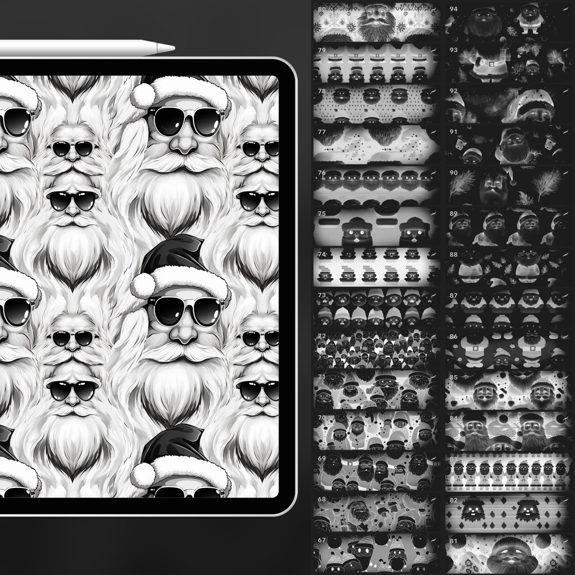 90 Procreate Santa Claus Pattern Brushes