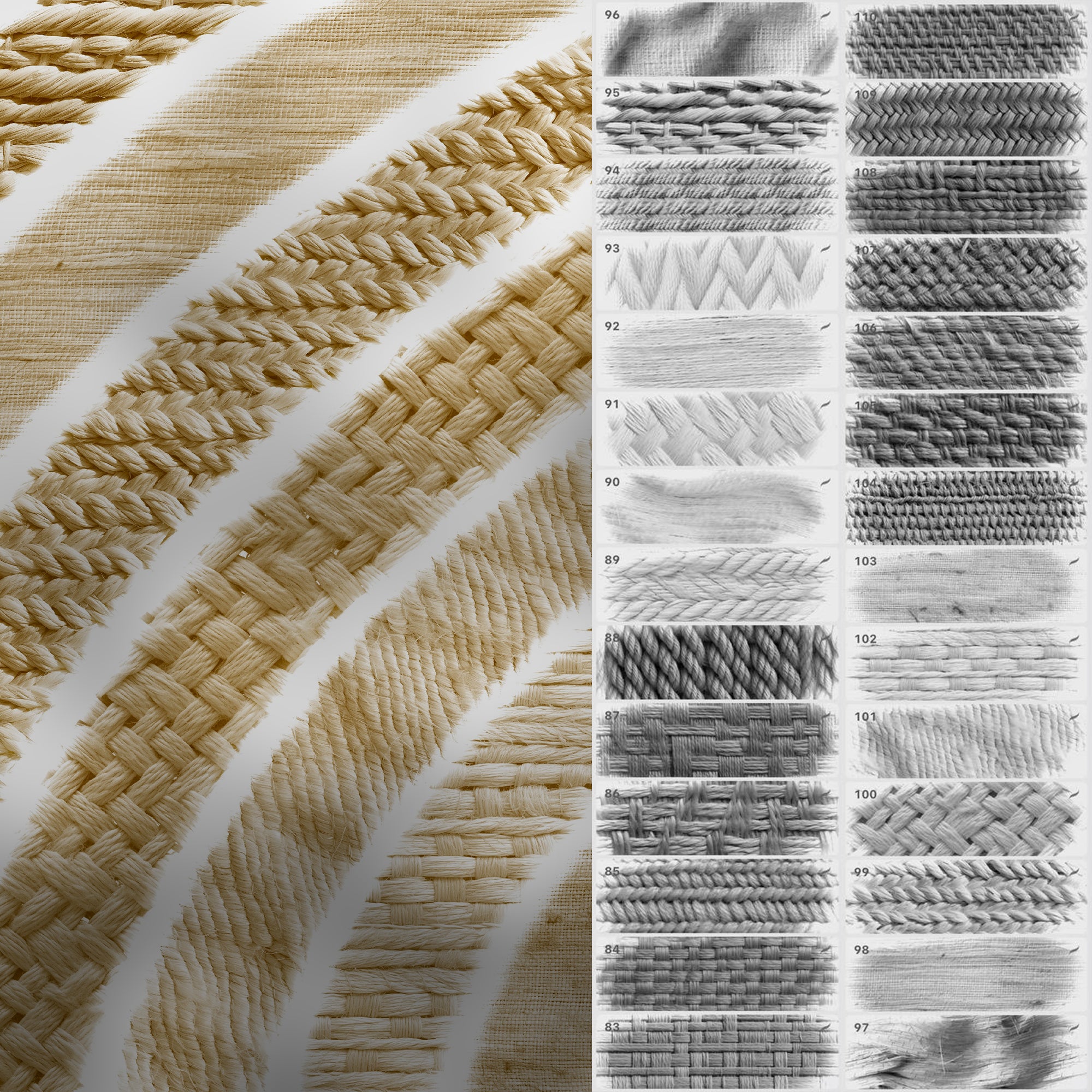 110 Procreate Jute Texture Brushes