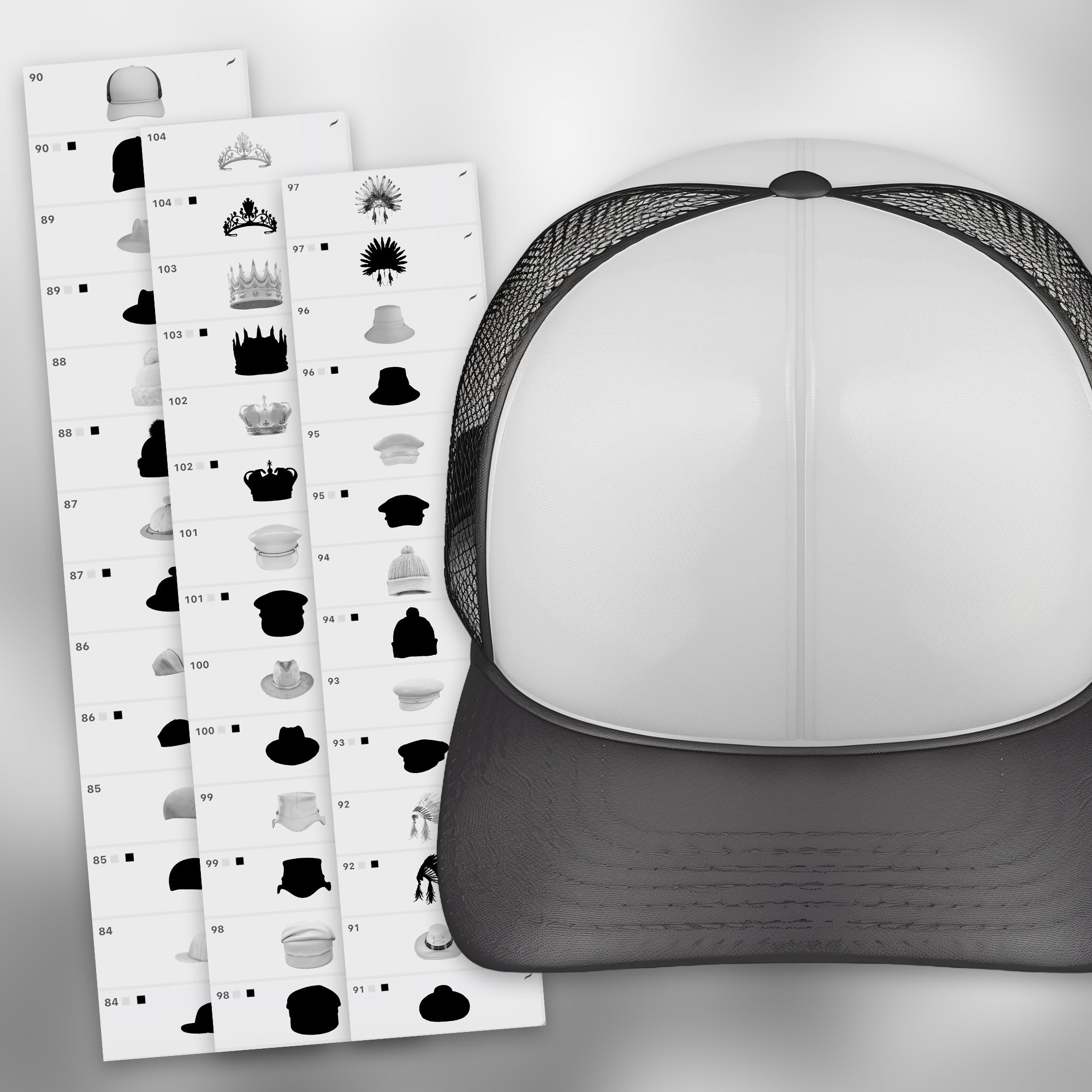 110 Procreate 2D Headwear Stamp Brushes