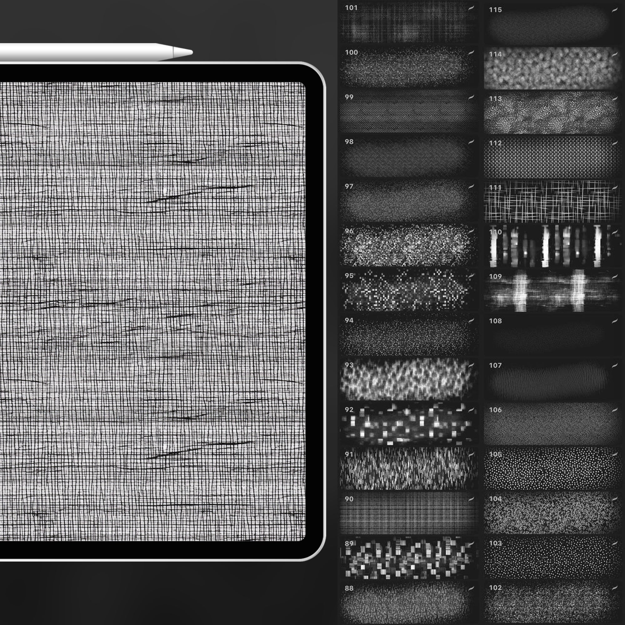 110 Procreate Noise Texture Brushes