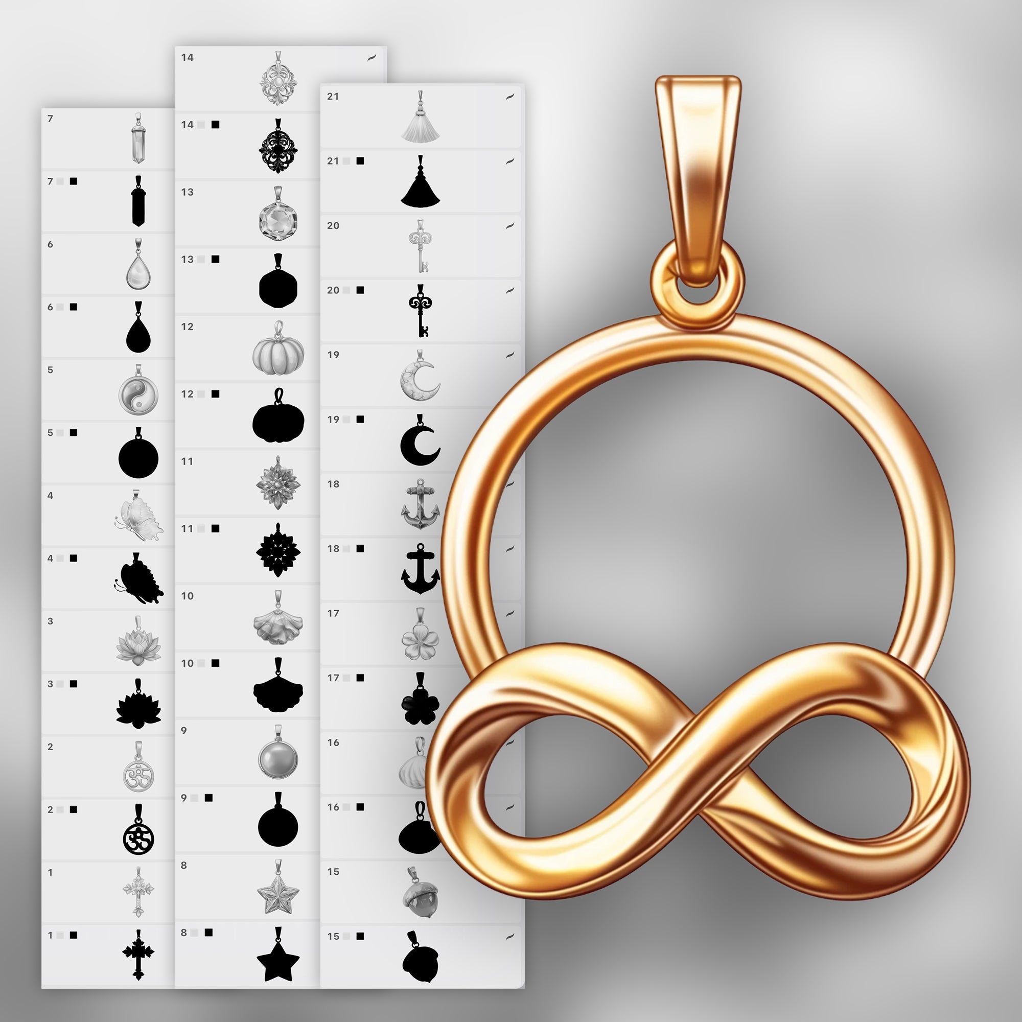 110 Procreate 2D Pendants Stamp Brushes