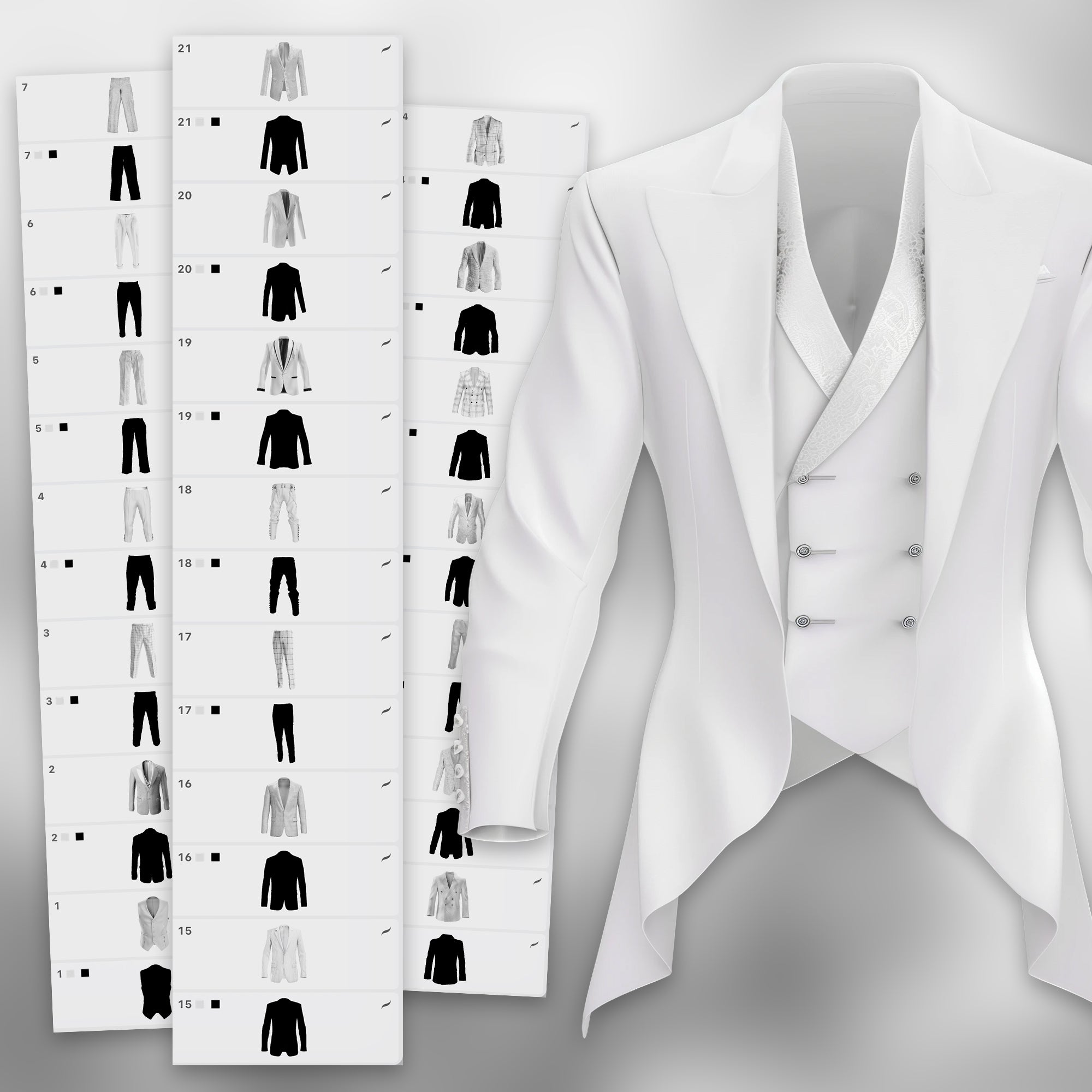 110 Procreate 2D Grooms Suits Stamp Brushes