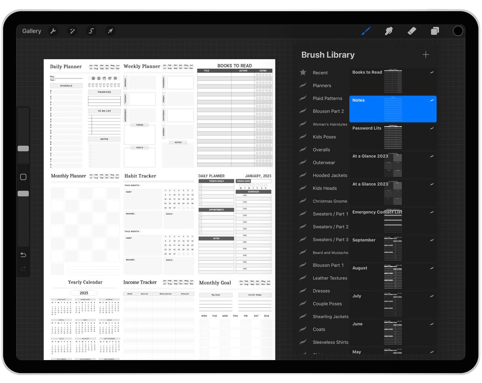 120 Procreate Planner Brushes