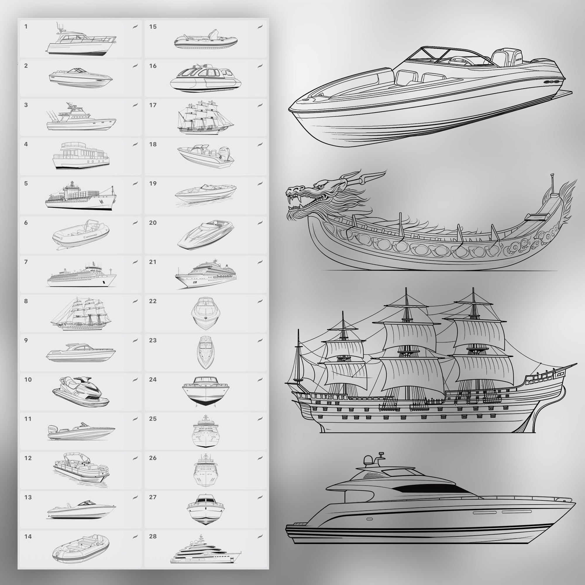 100 Procreate Watercraft Stamp Brushes