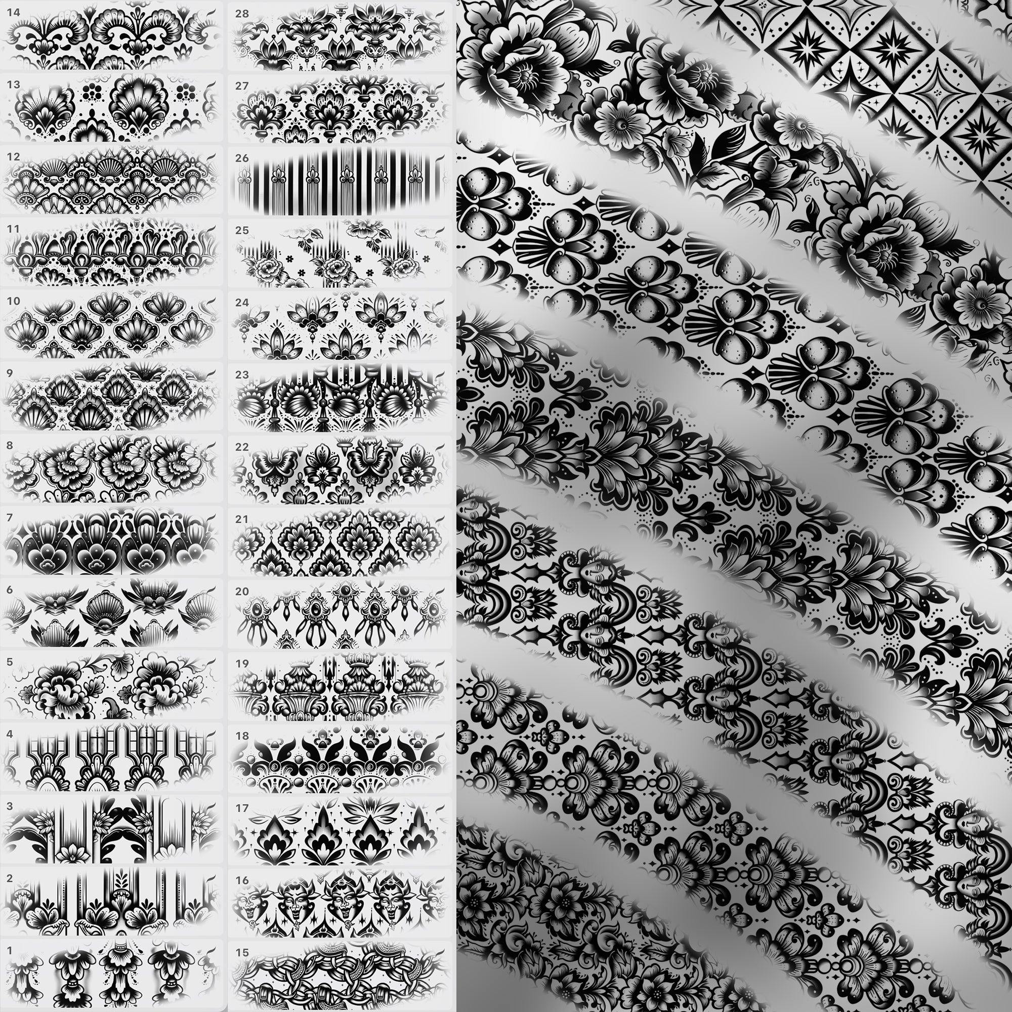 120 Procreate Baroque Pattern Brushes
