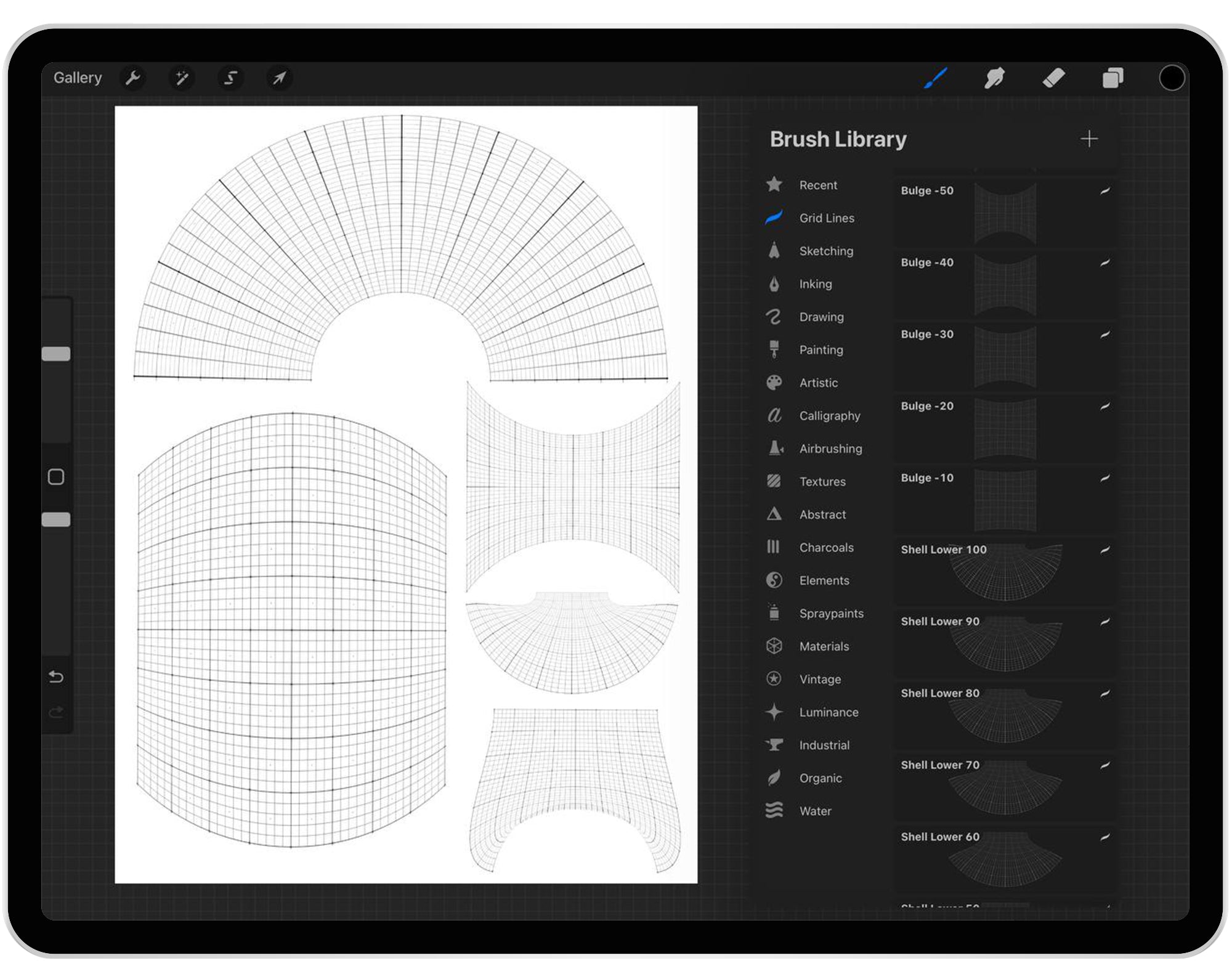 238 Procreate Grid Lines Stamps Brushes