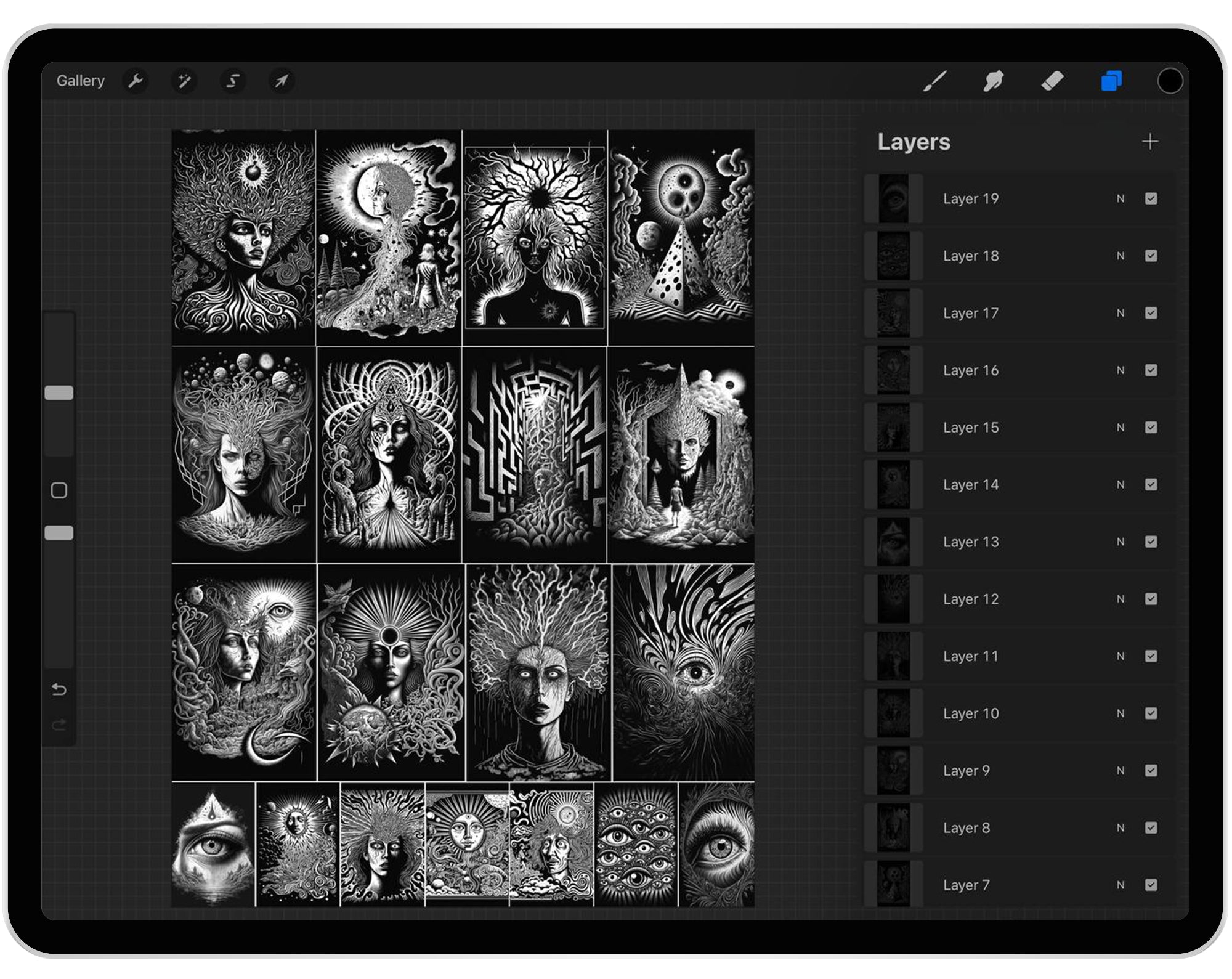 50 Procreate Psychedelic Trips Stamp Brushes