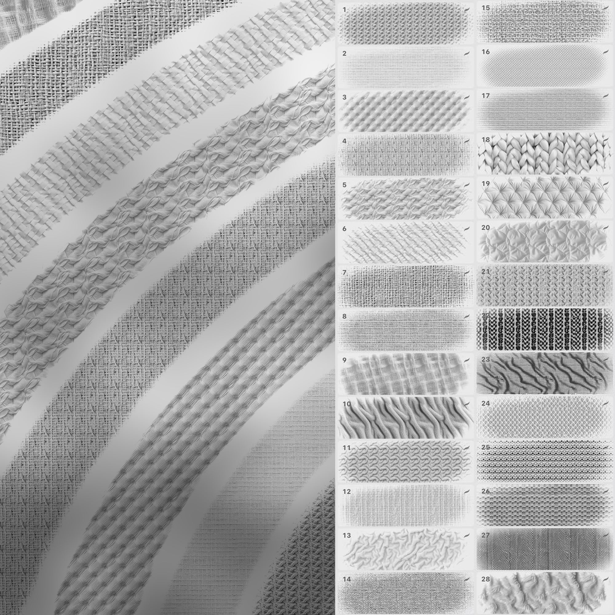 150 Procreate Fabric 2 Texture Brushes