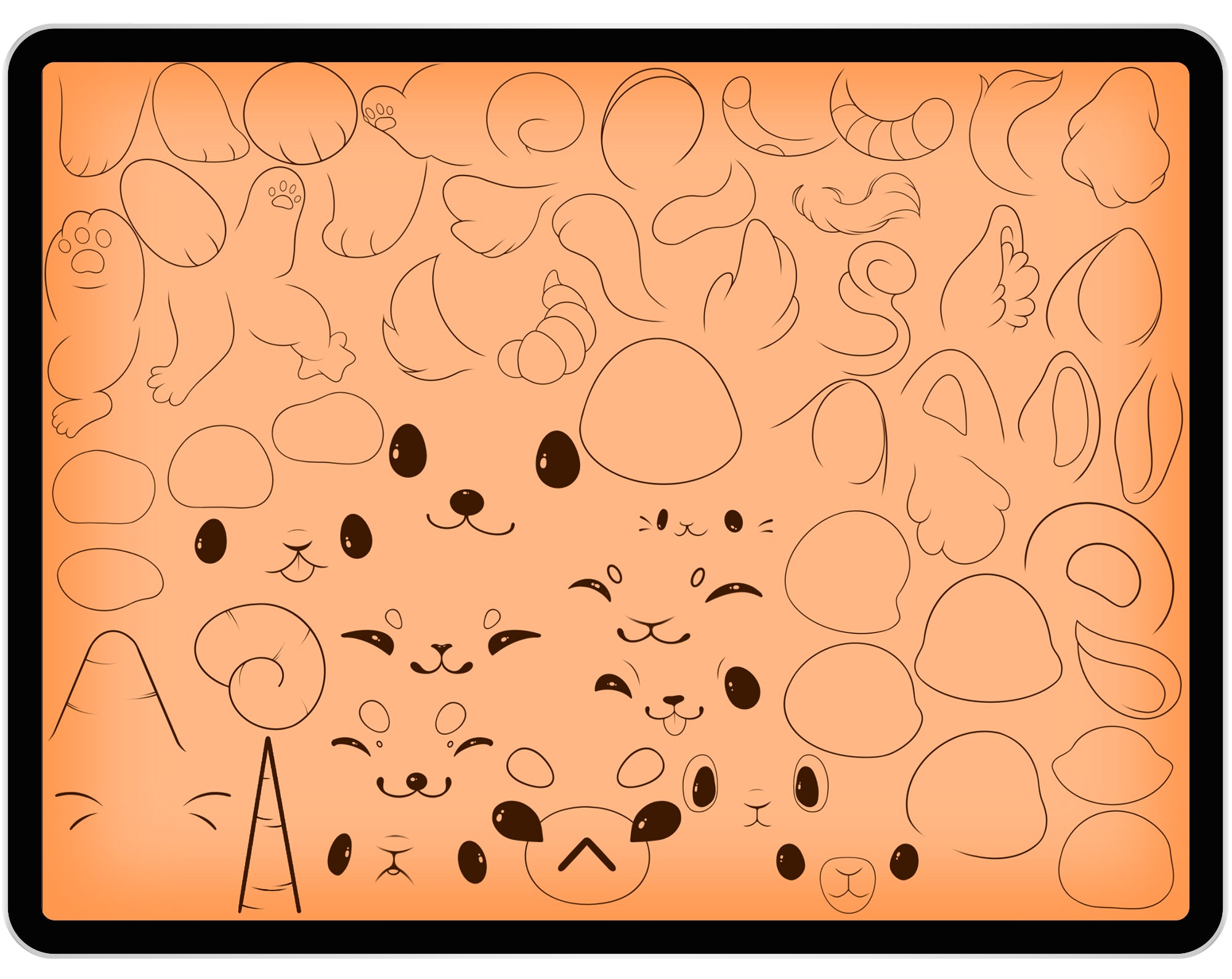 60 Cute Animals Constructor Brushes for Procreate