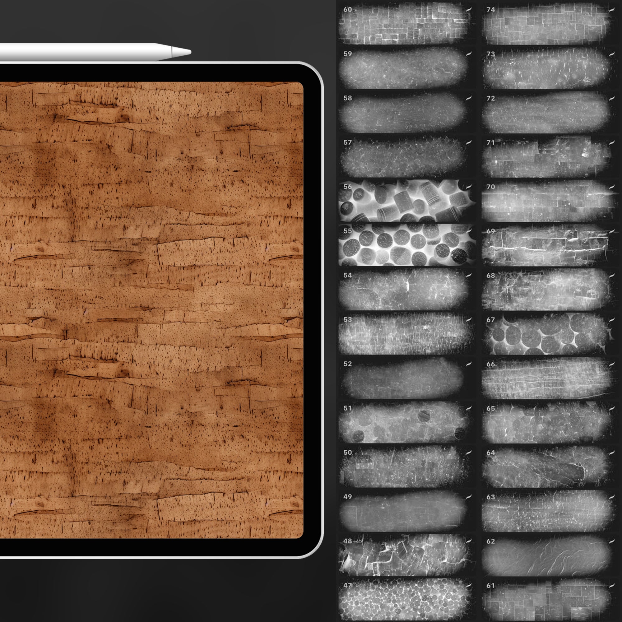 70 Procreate Cork Texture Brushes
