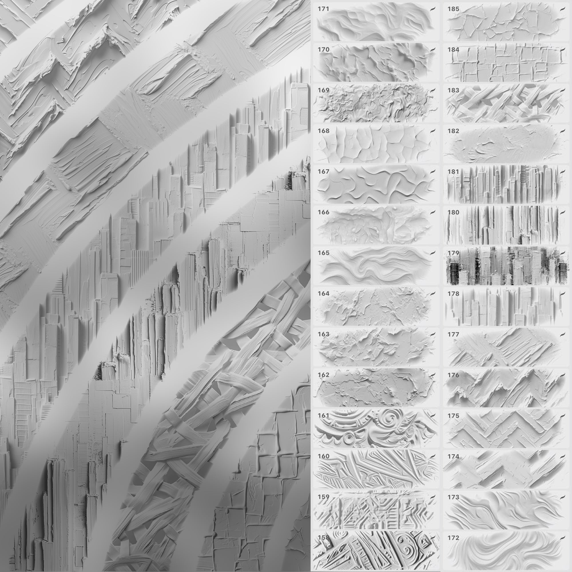 180 Procreate Impasto Effect Texture Brushes