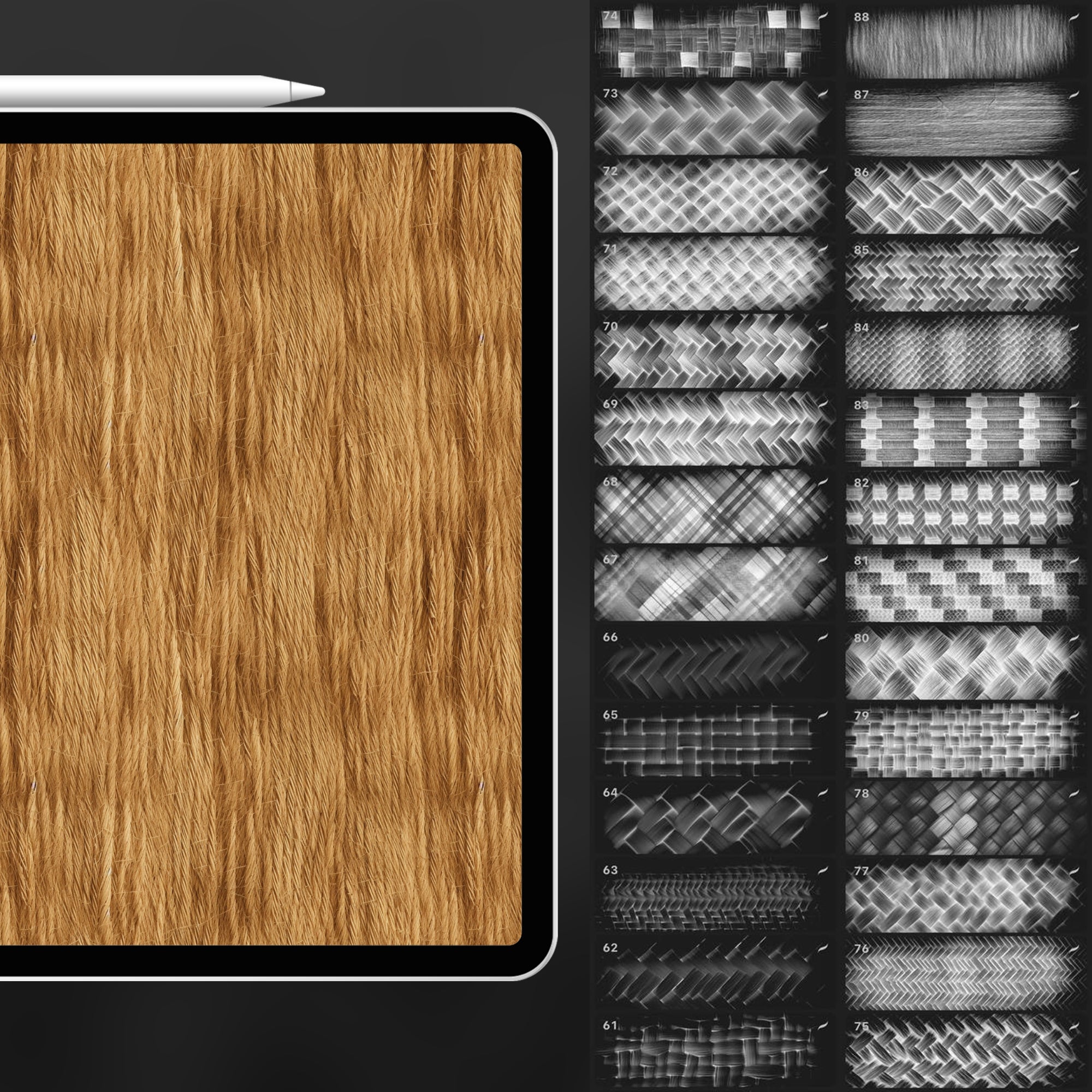 80 Procreate Woven Fiber Texture Brushes