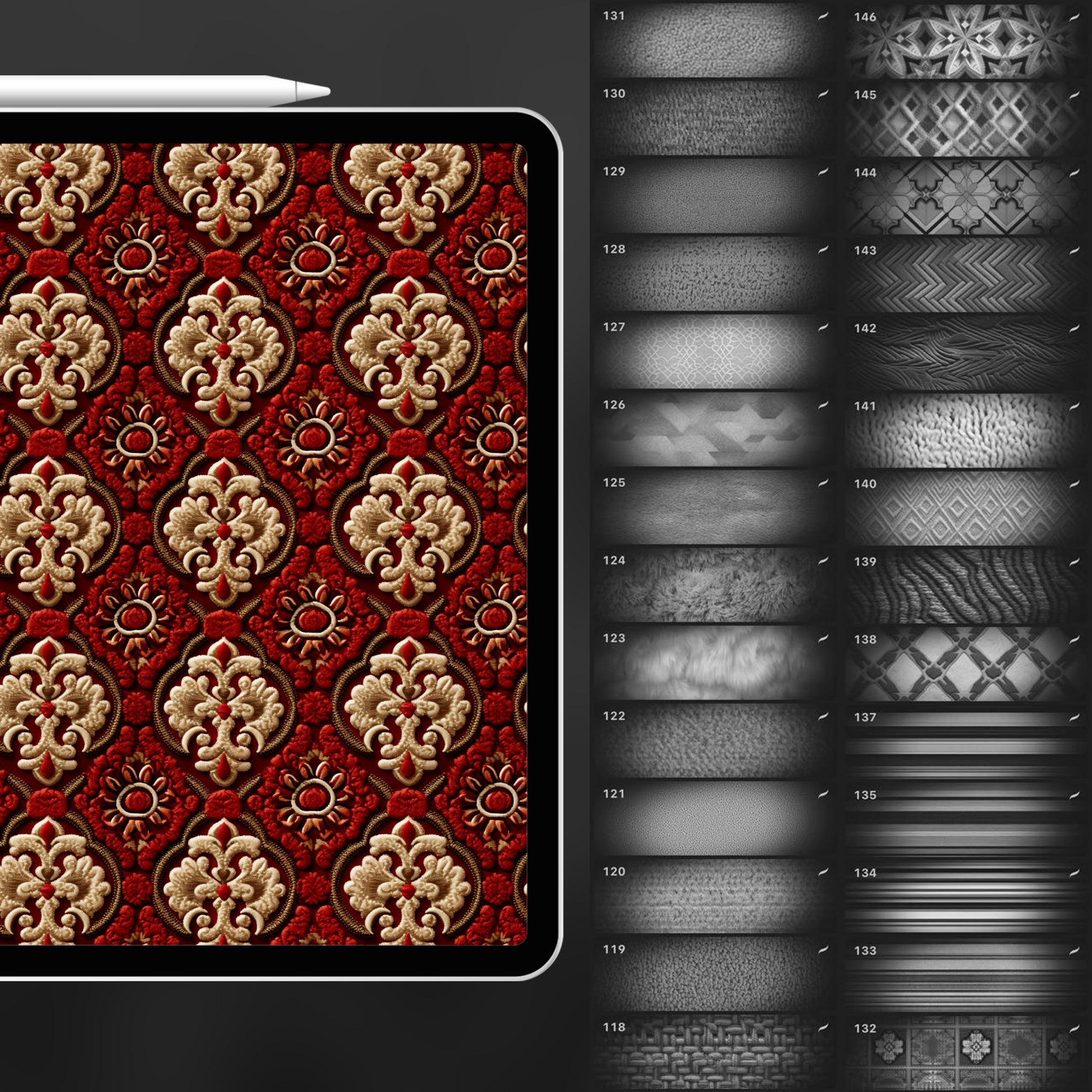 140 Procreate Carpet Texture Brushes