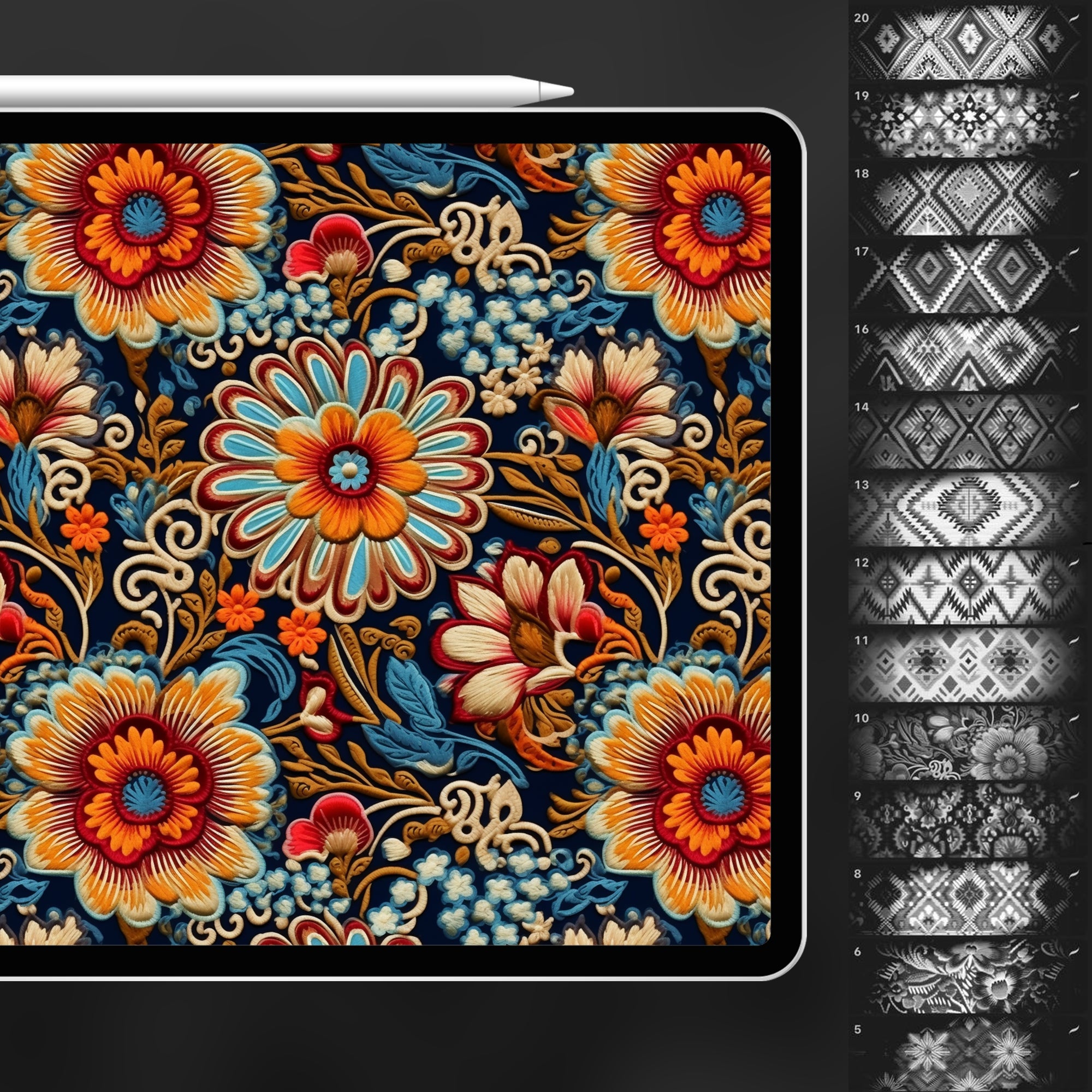 160 Procreate Indian Pattern Brushes