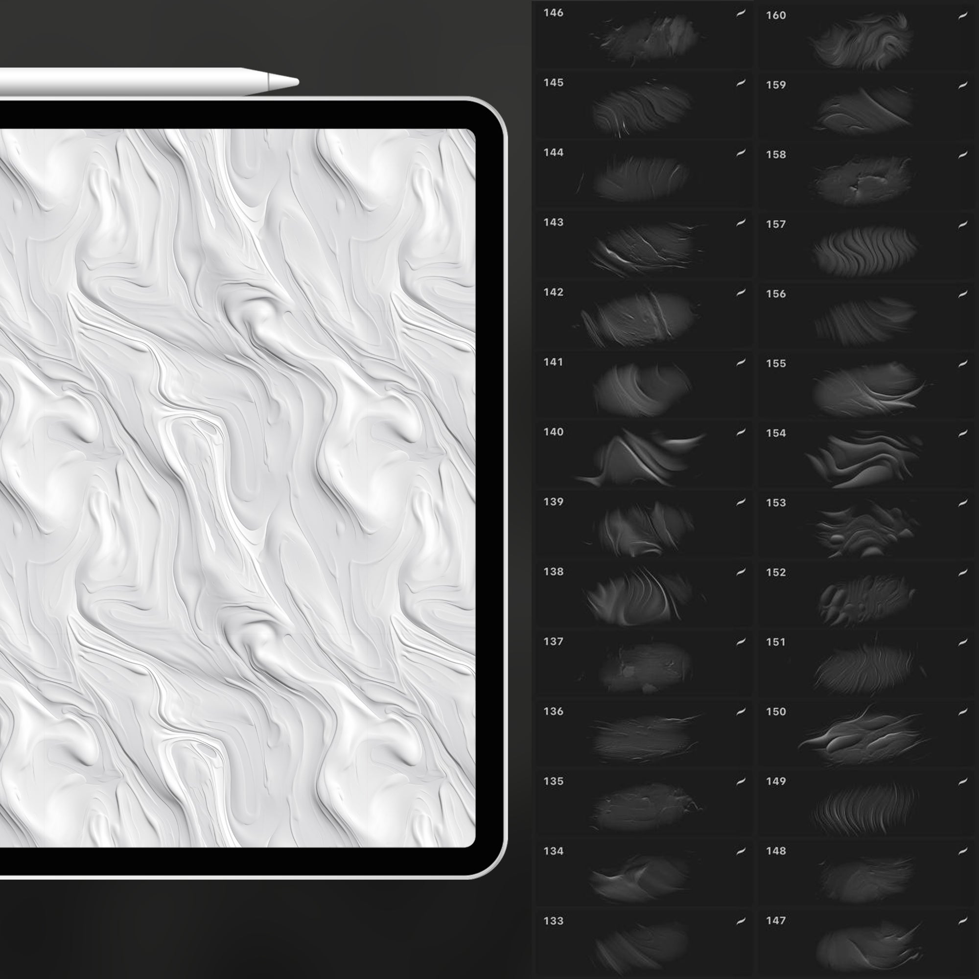 160 Procreate Oil Paint Texture Brushes