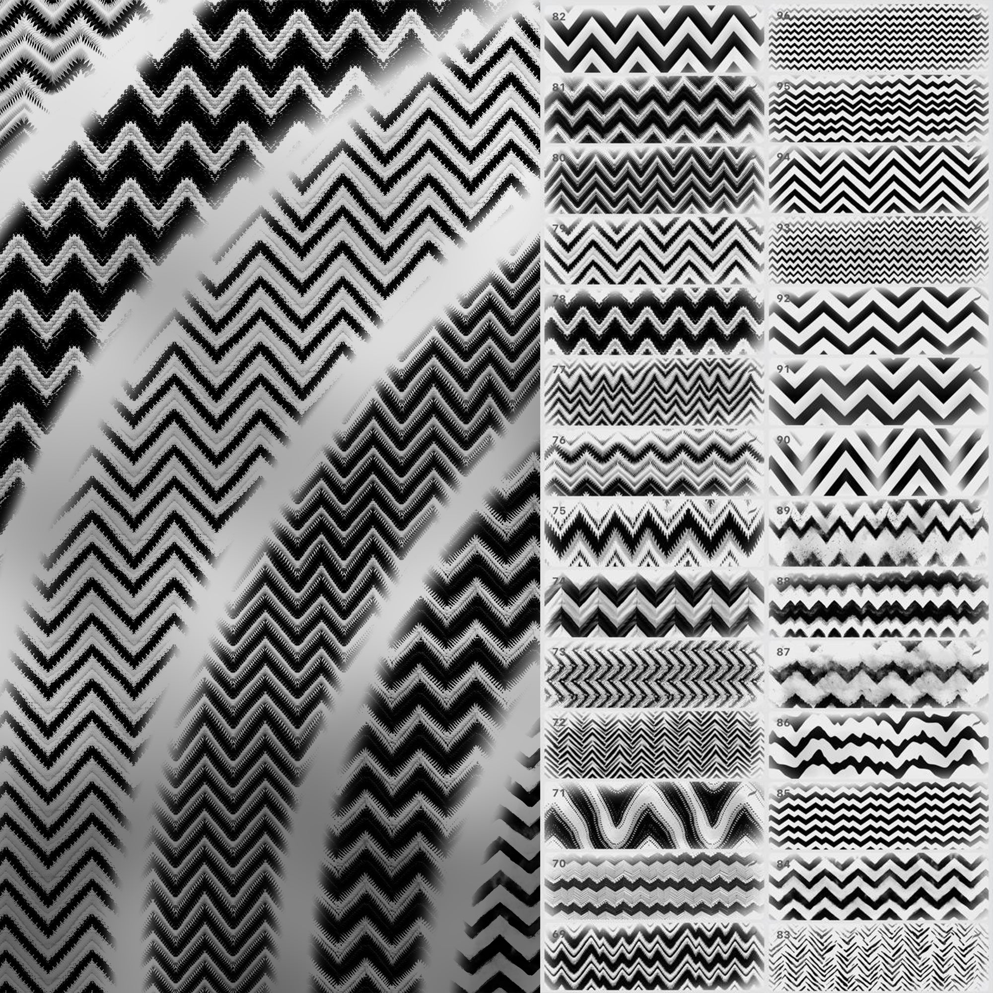 90 Procreate Zigzag Texture Brushes