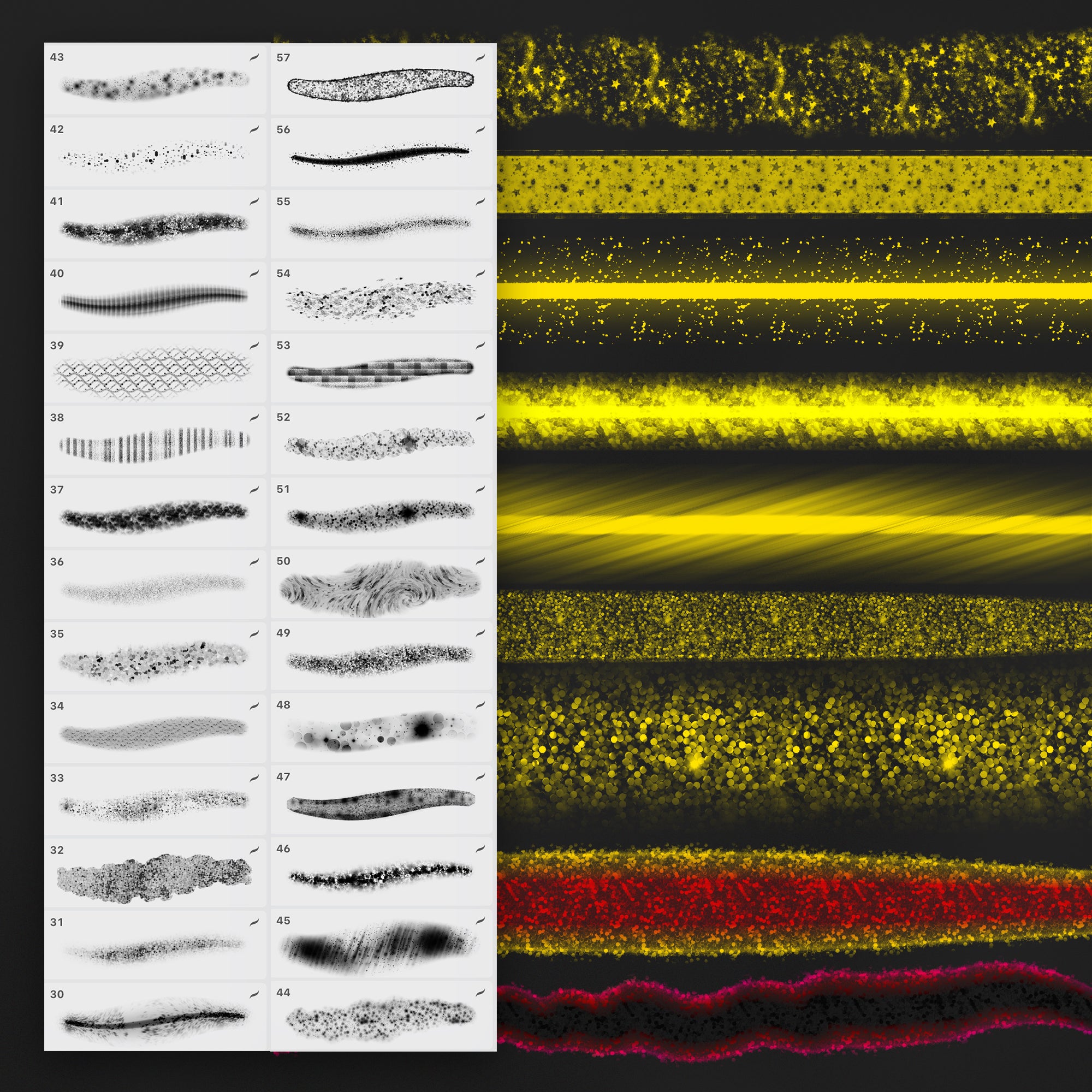 100 Procreate Glitter Brushes