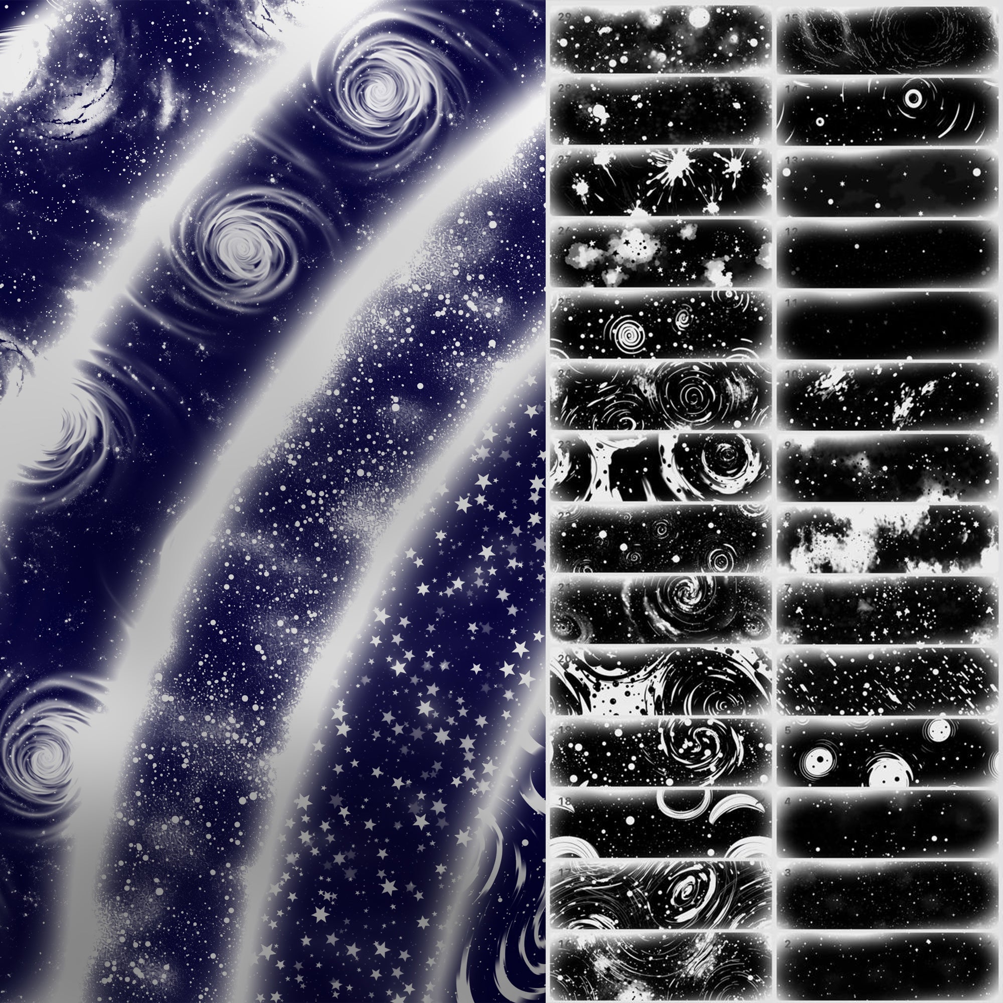 170 Procreate Galaxy Texture Brushes