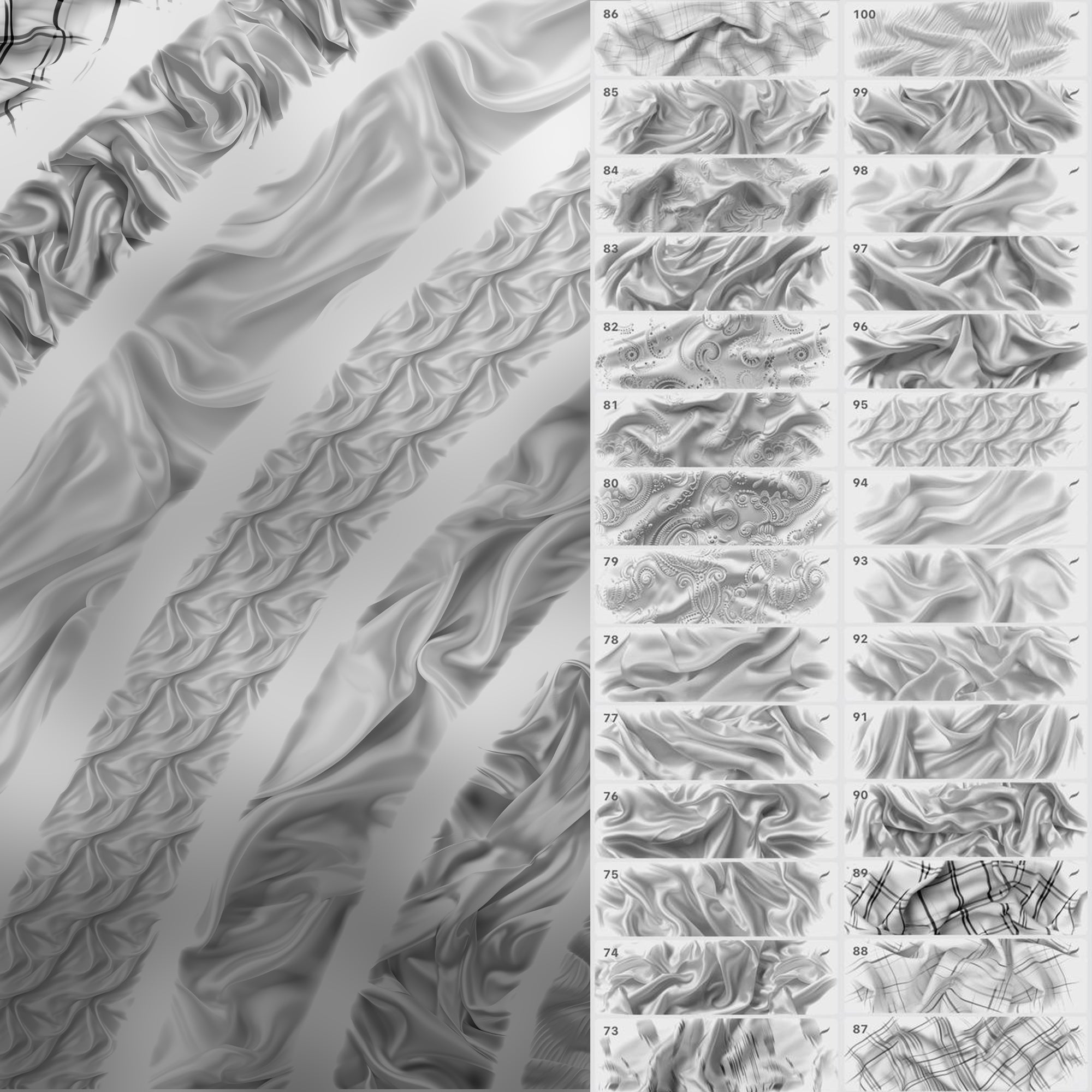 100 Procreate Silk Fabric Texture Brushes