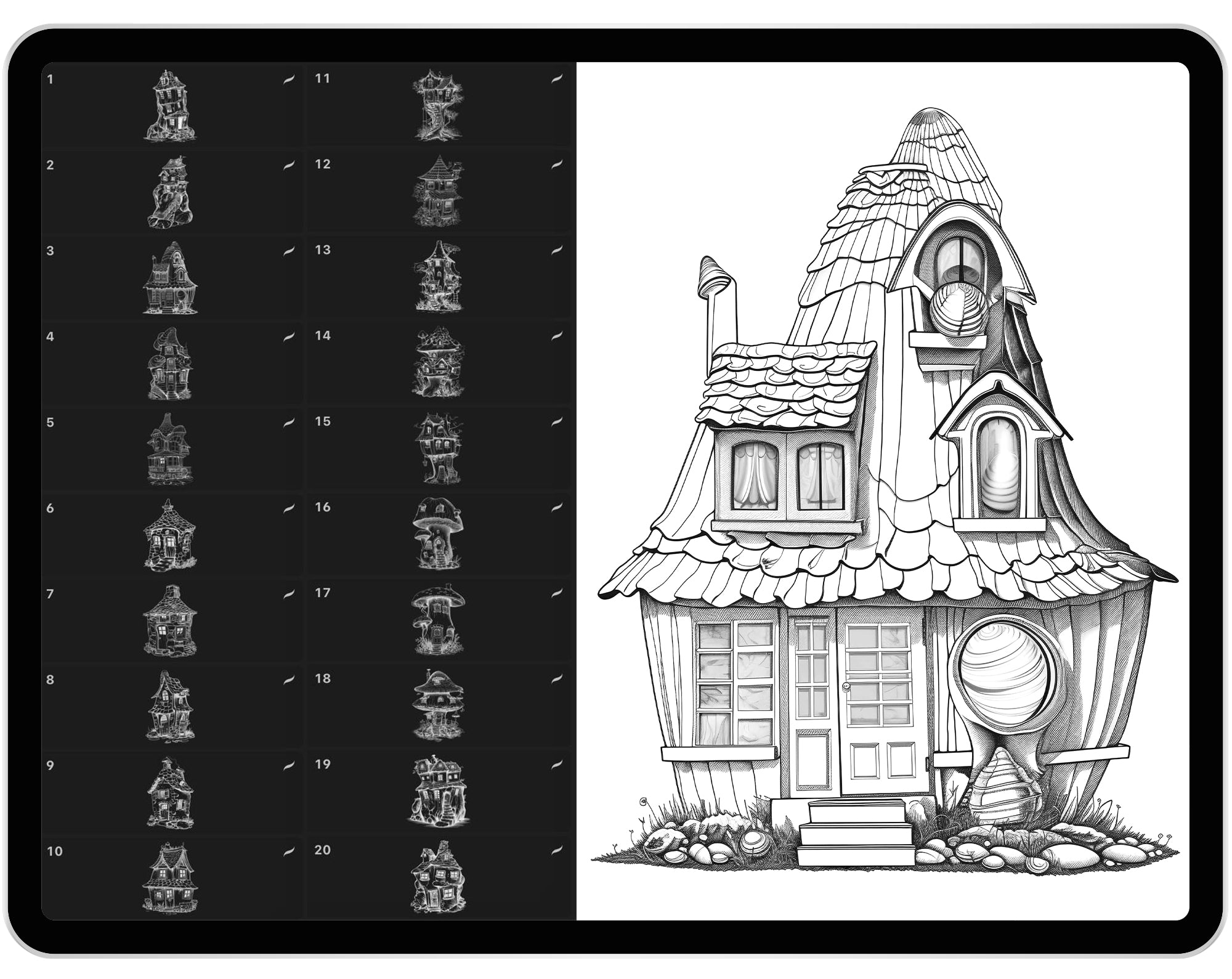 20 Fairy House Brushes for Procreate and Photoshop