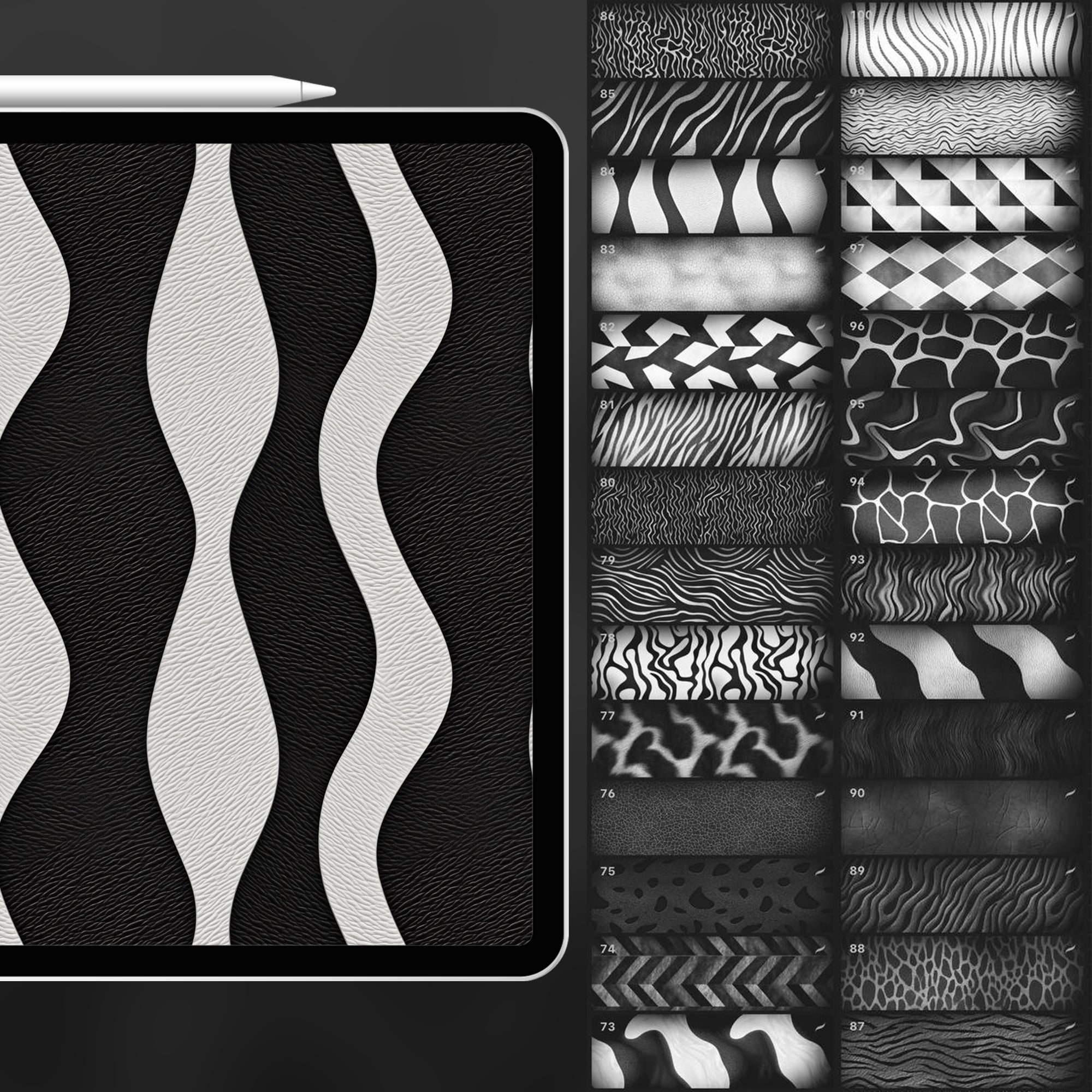 100 Procreate Suede Grain Texture Brushes