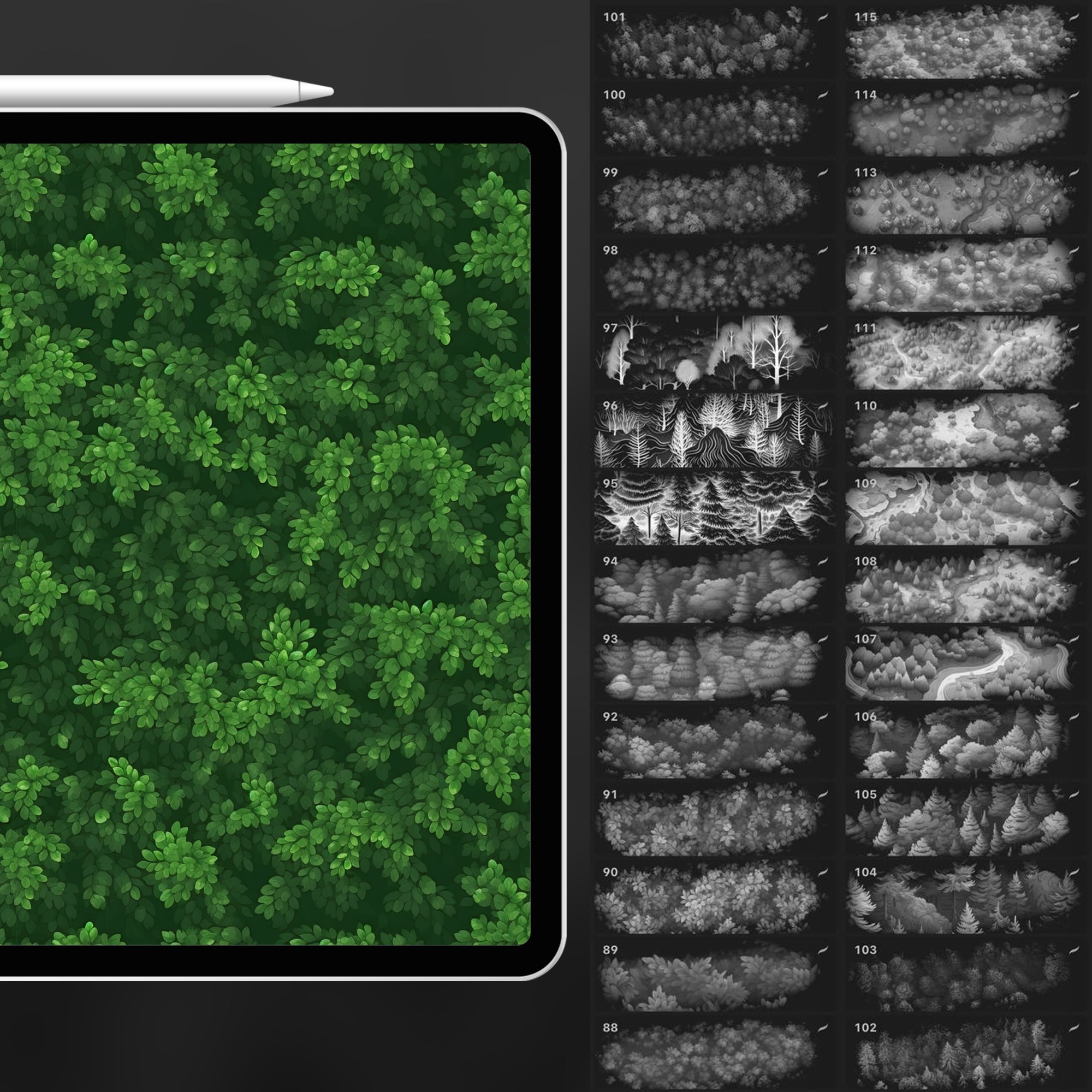 110 Procreate Forest Texture Brushes