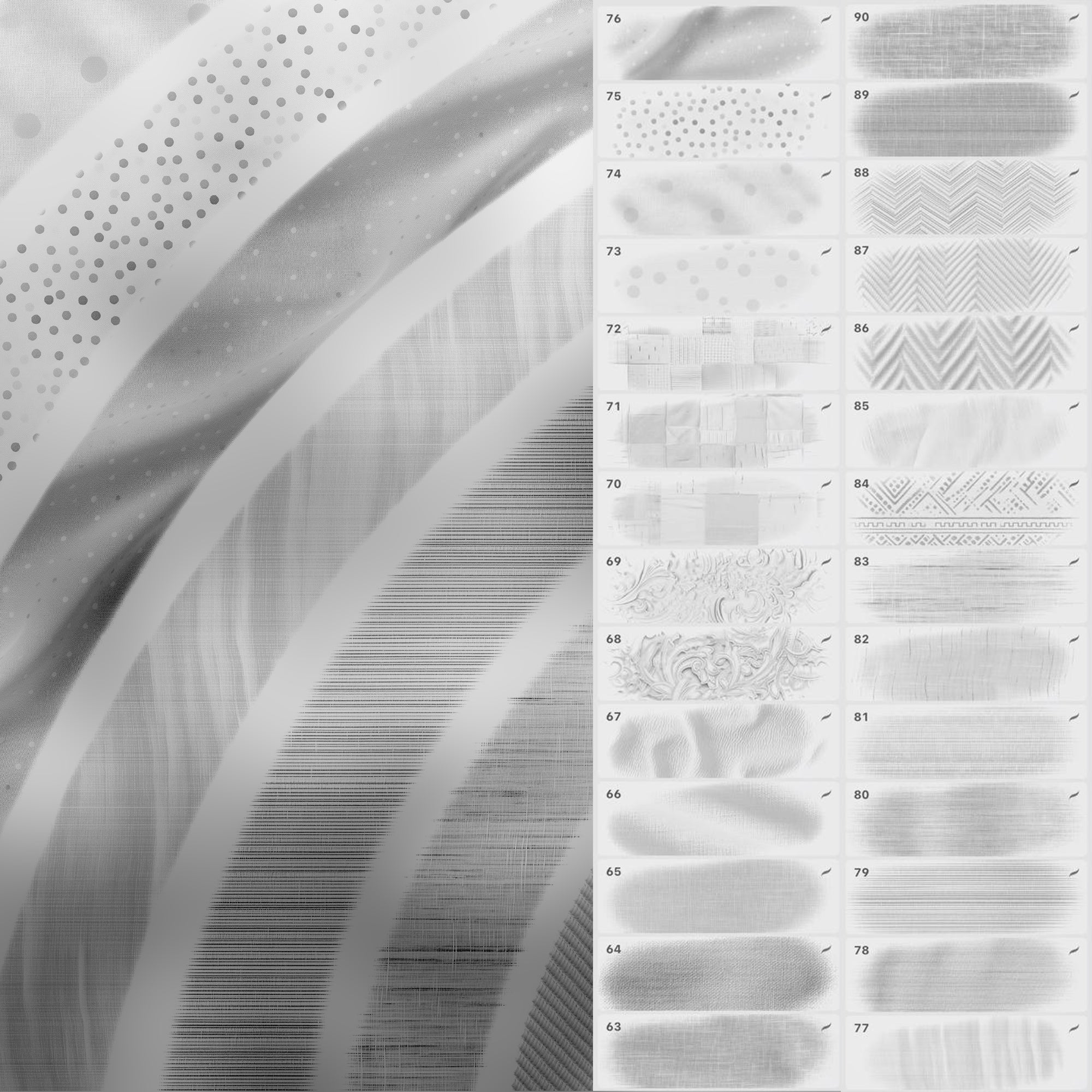 90 Procreate Linen Texture Brushes