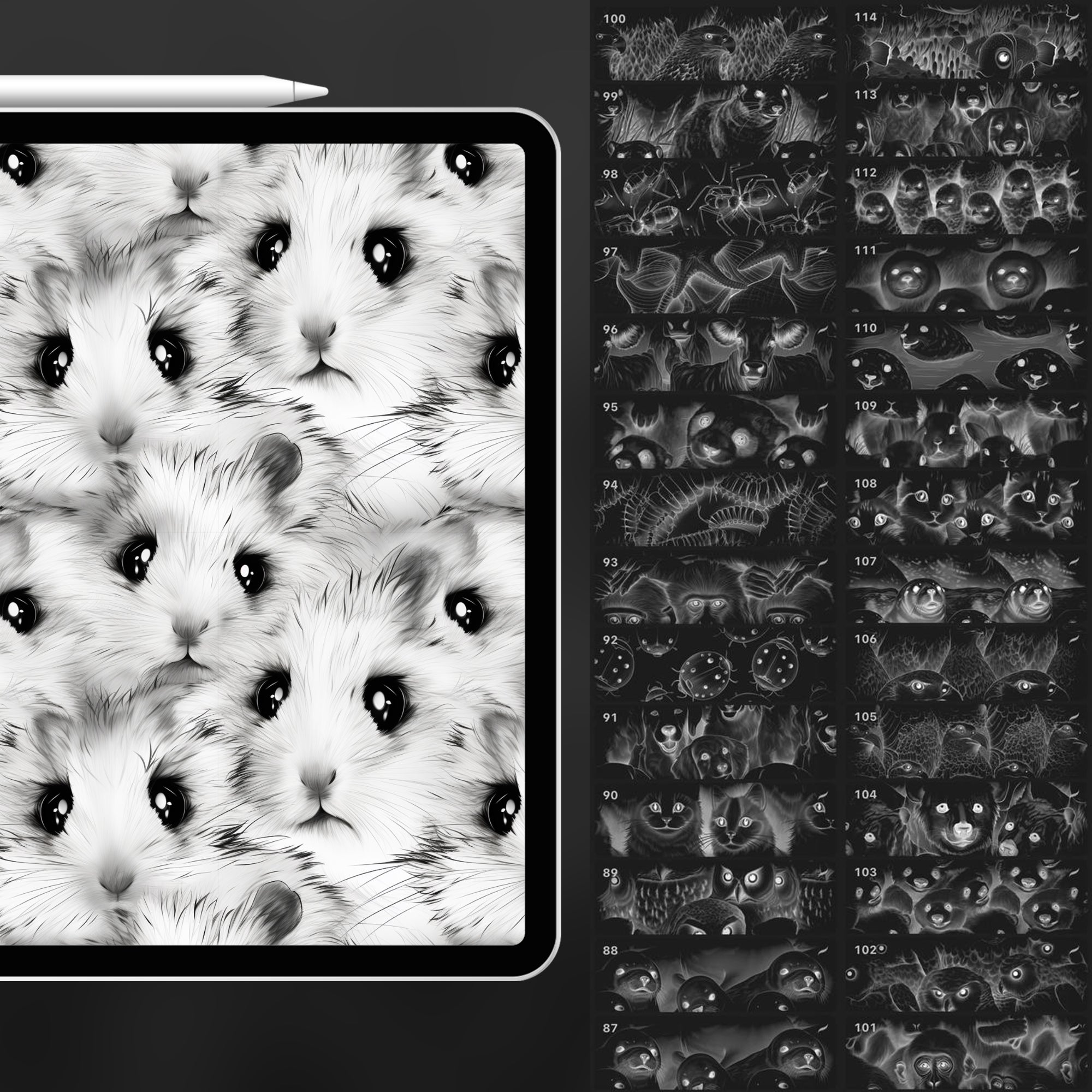 110 Procreate Animals Pattern Brushes