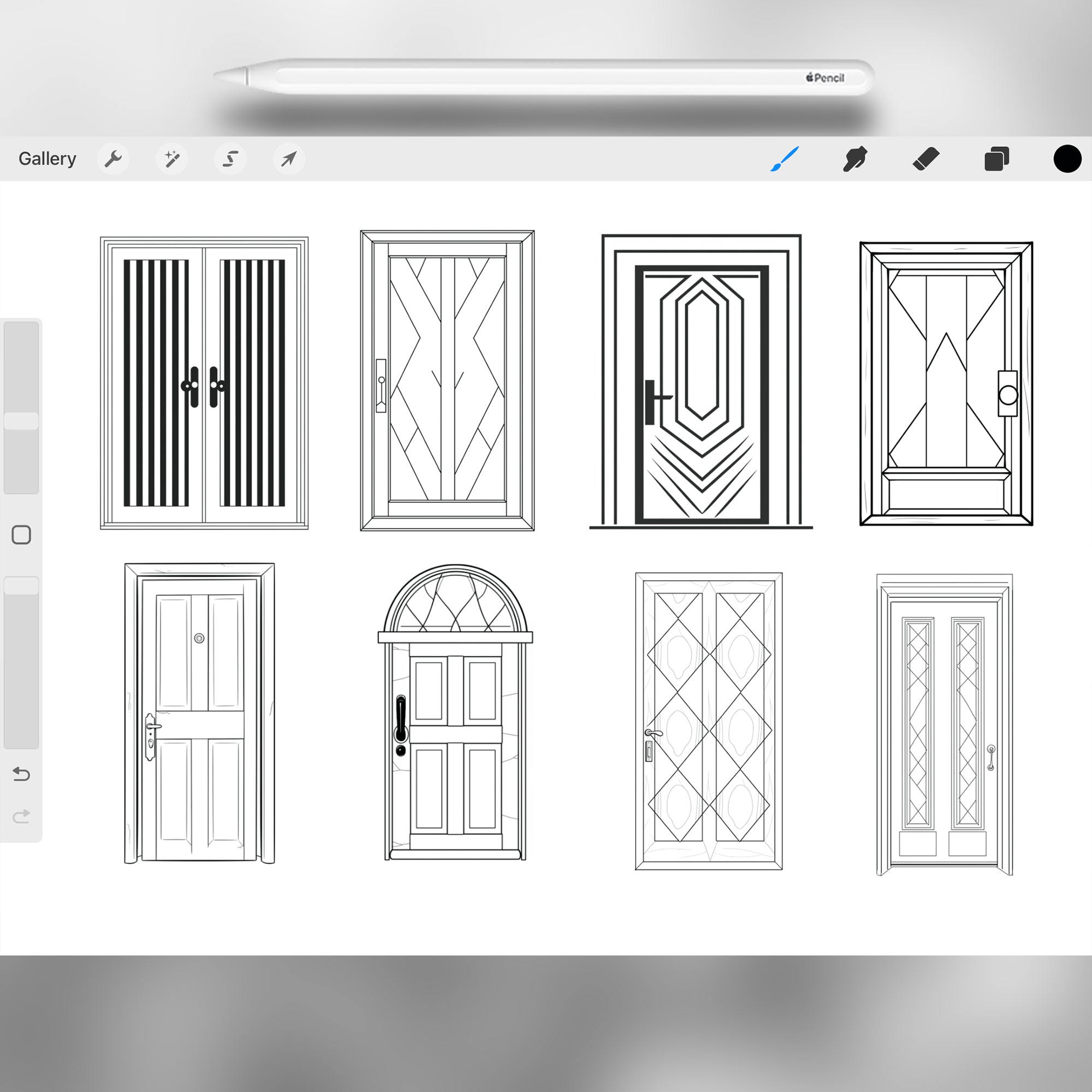100 Procreate Door Stamps Brushes