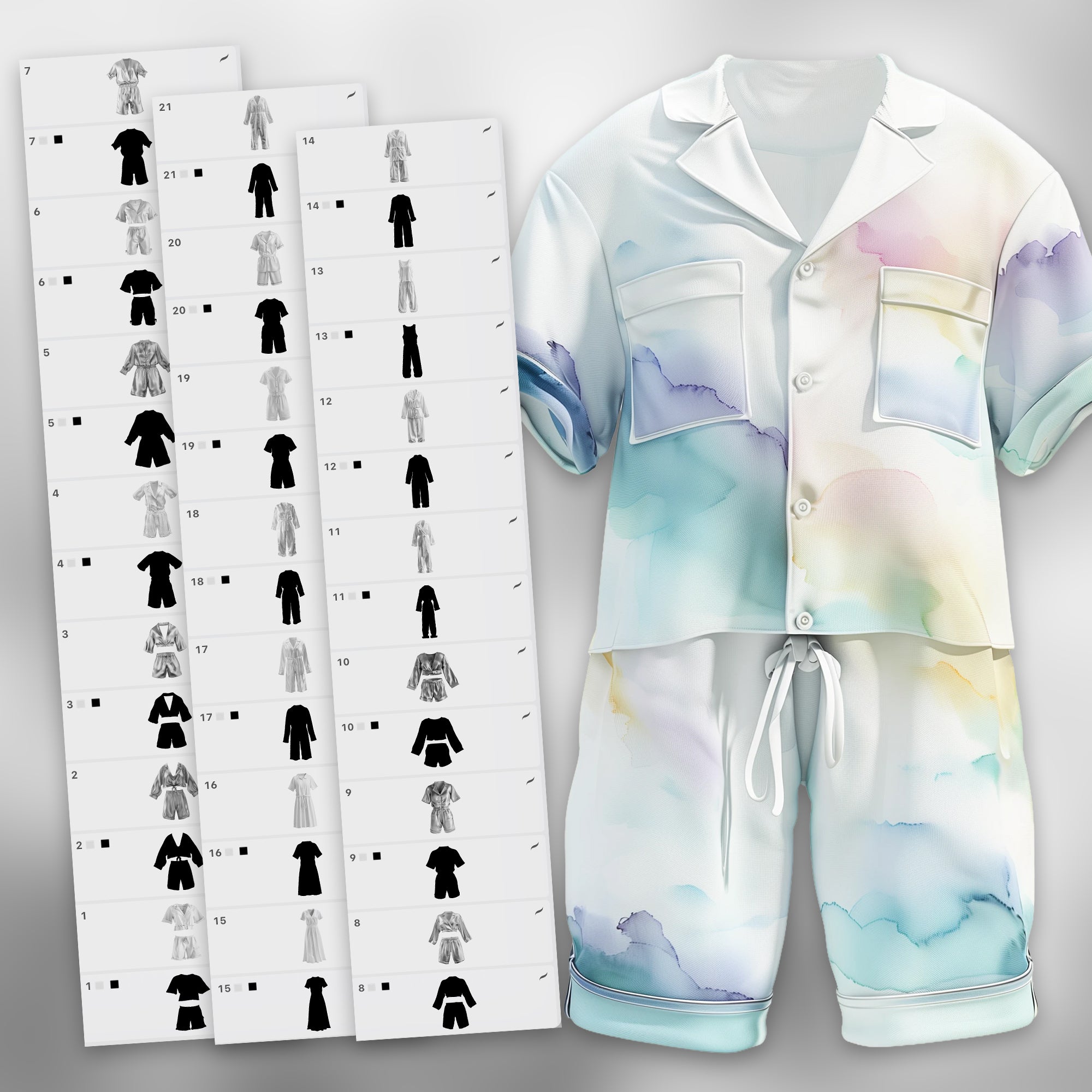 100 Procreate 2D Pajamas Stamp Brushes