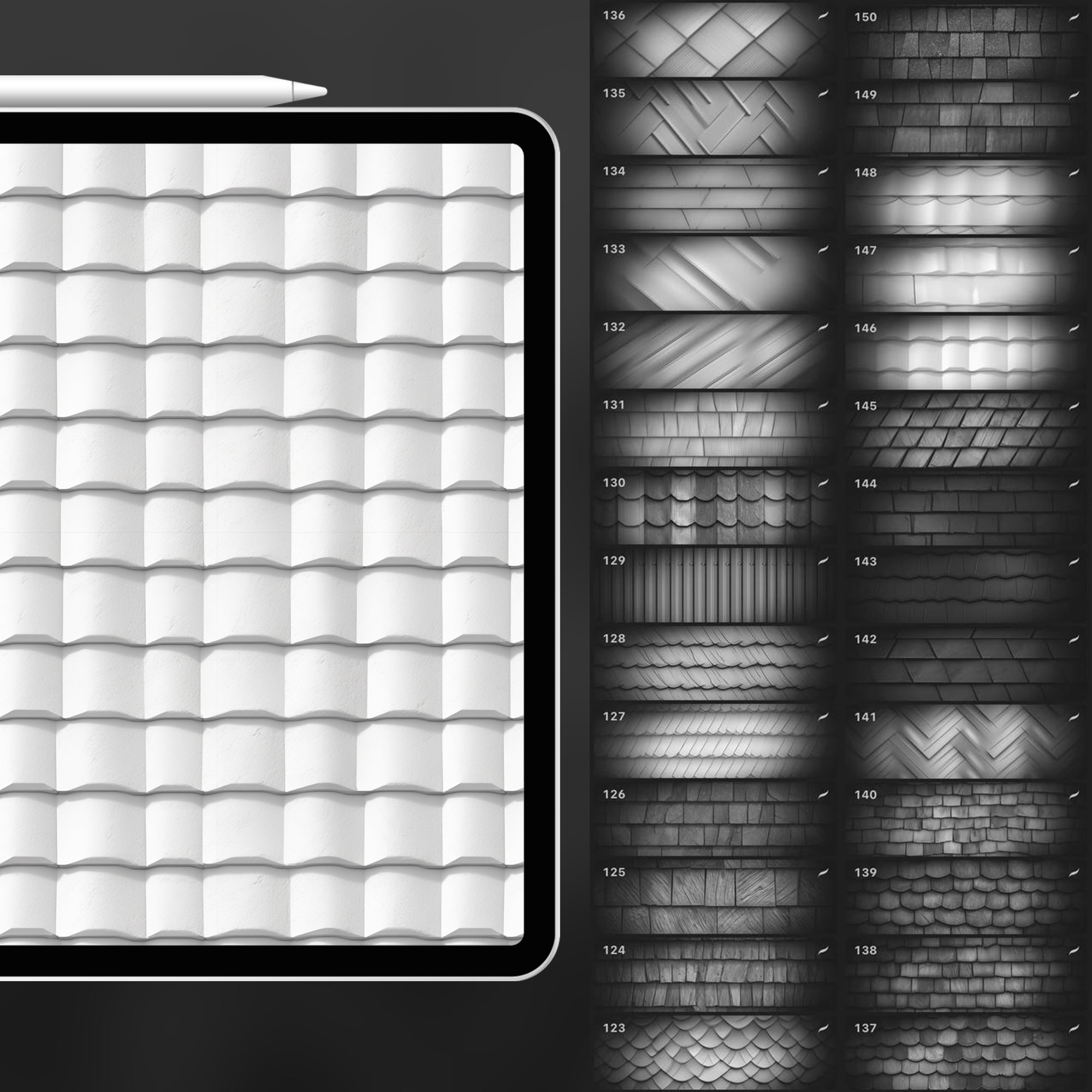 150 Procreate Roof Texture Brushes