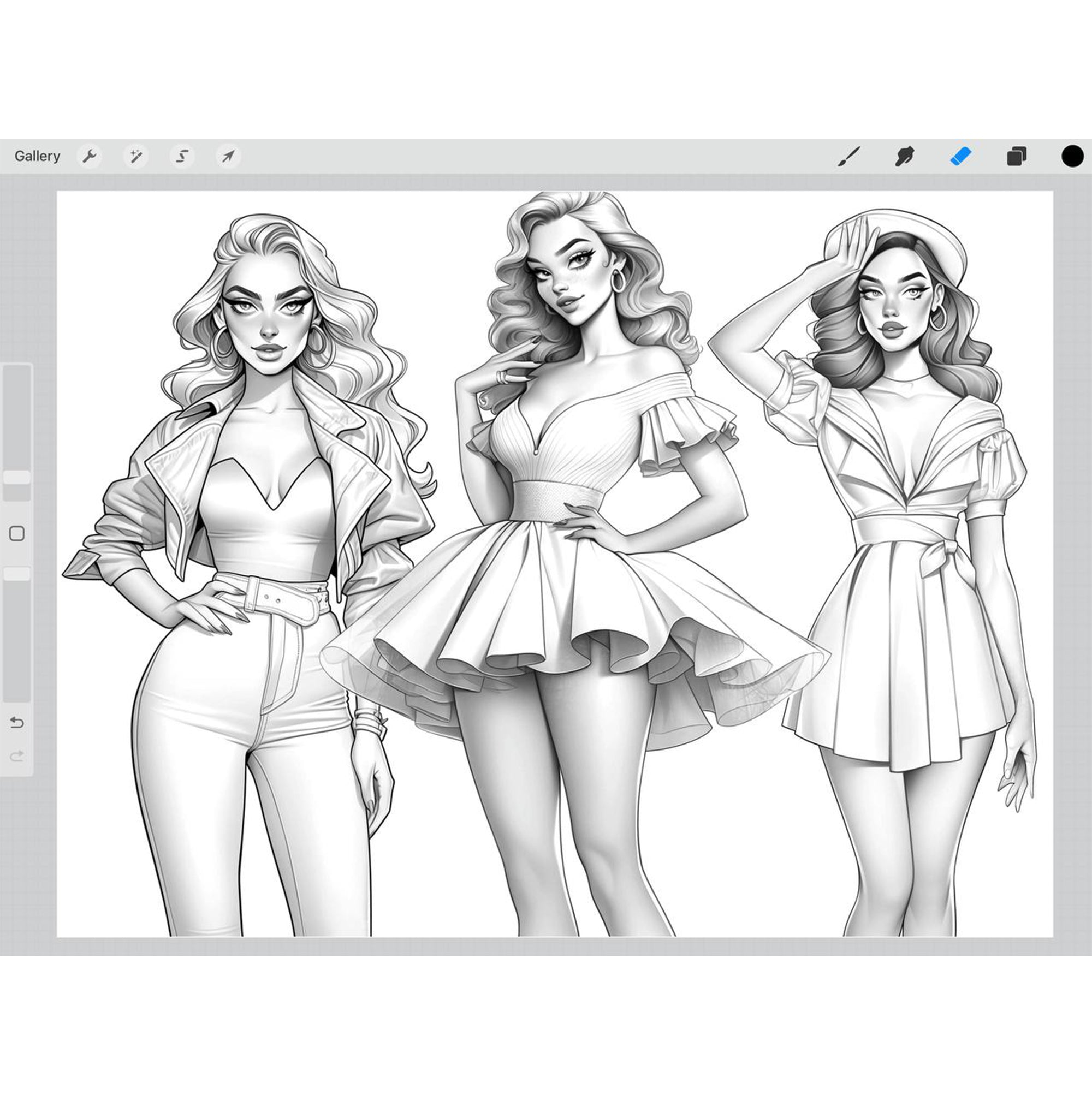 49 Pin-Up Girls Brushes for Procreate and Photoshop