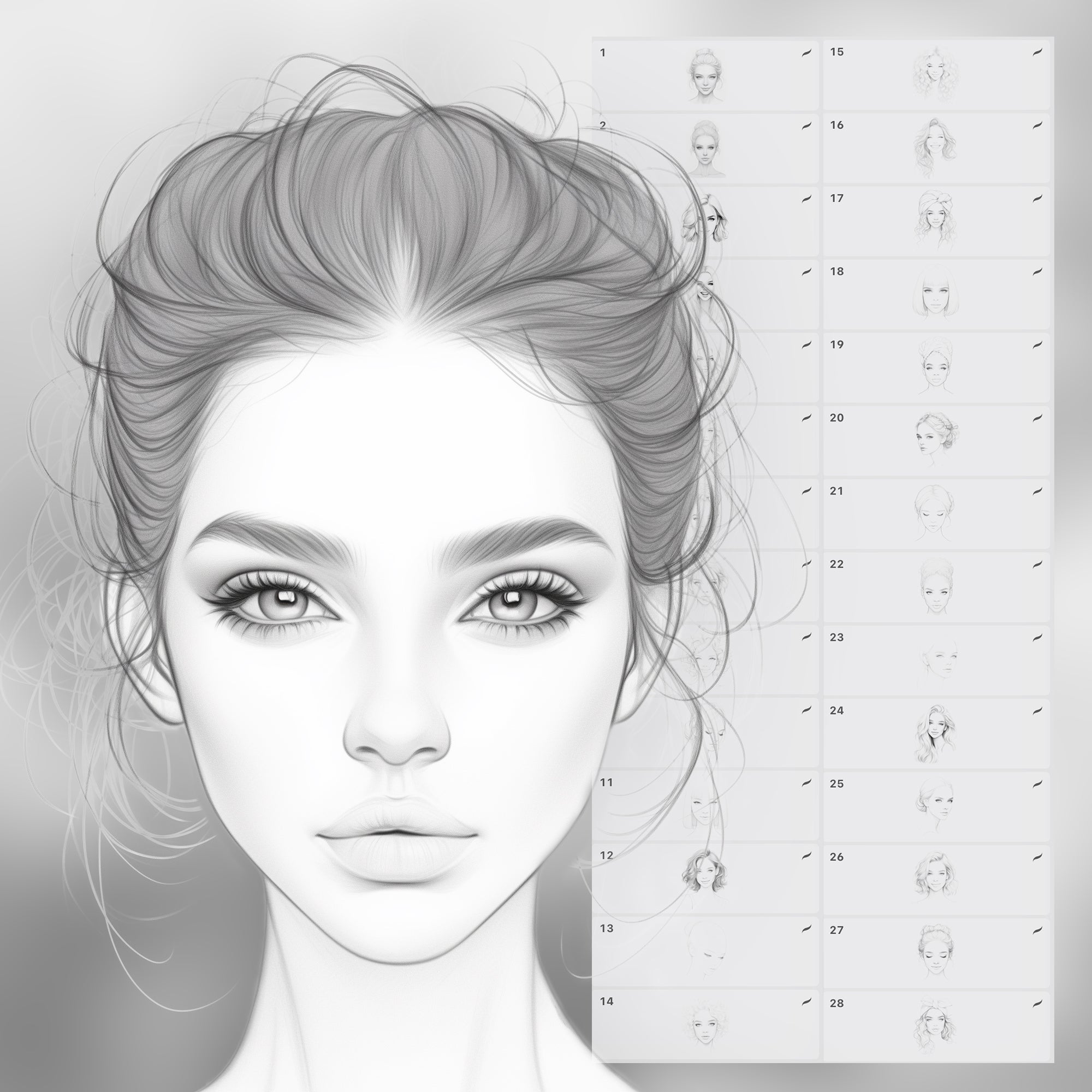 100 Procreate Pretty Girls Stamp Brushes