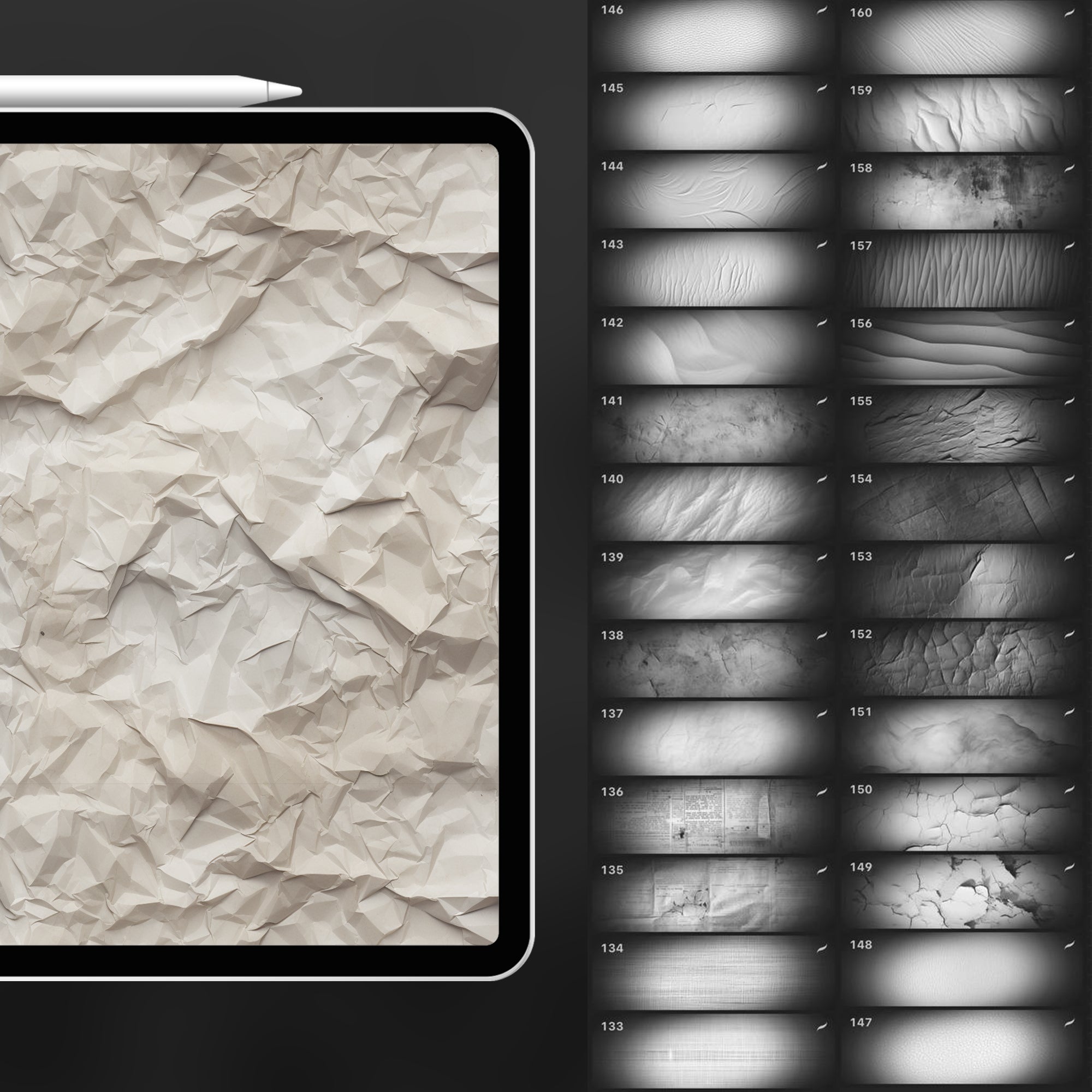 160 Procreate Paper Texture Brushes