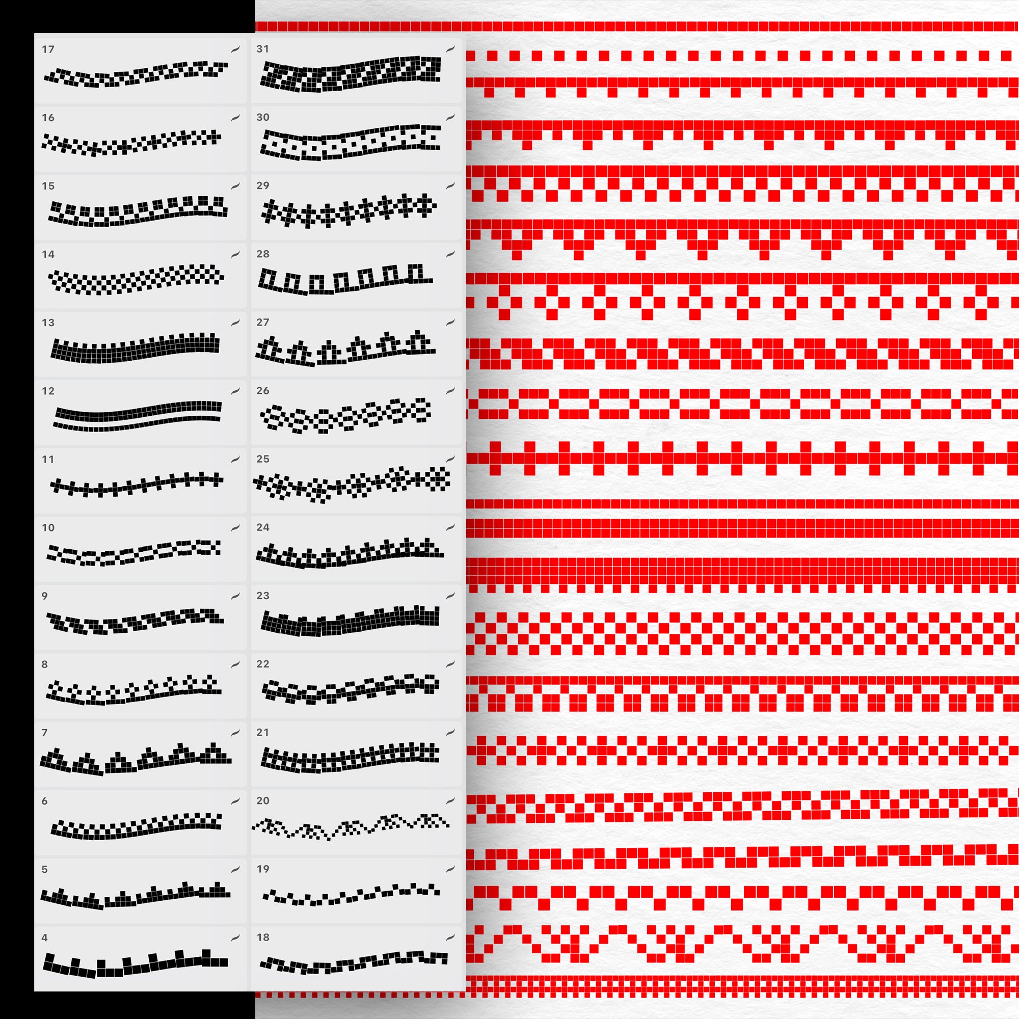 100 Procreate Pattern Constructor Brushes