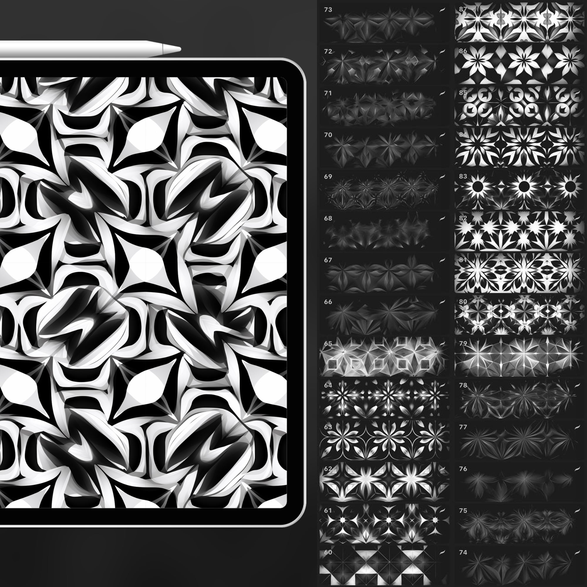 80 Procreate Kaleidoscope pattern brushes