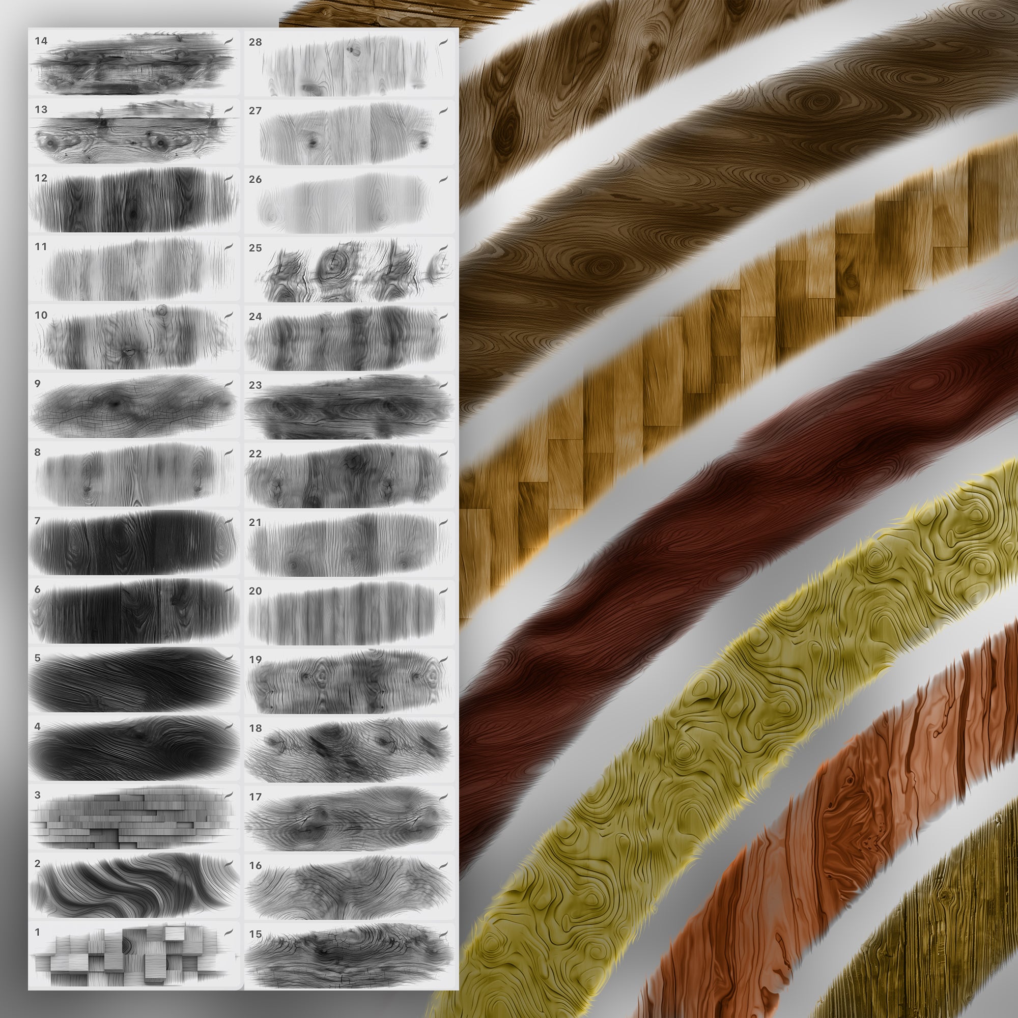 150 Procreate Wood Texture Brushes