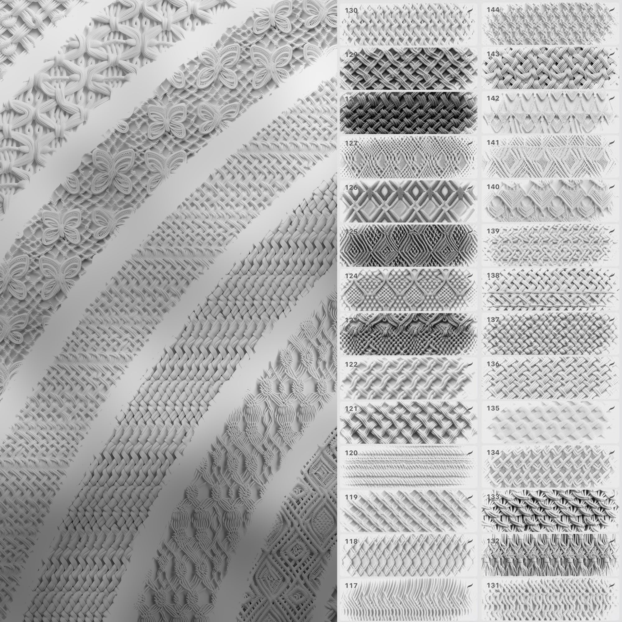 140 Procreate Macrame Texture Brushes